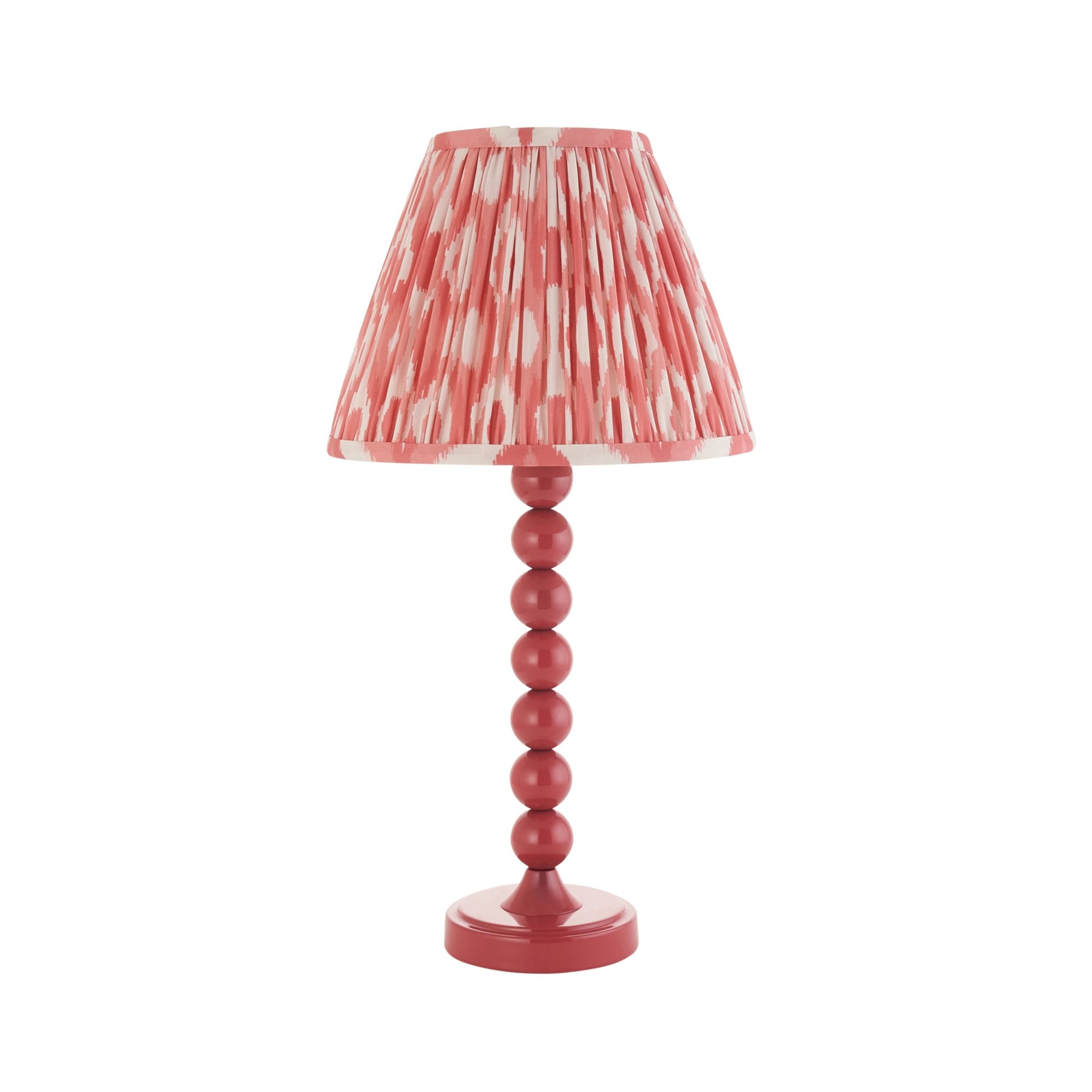 Endon Higgledy Table Lamp & Ikat 25cm Coral Pink Shade