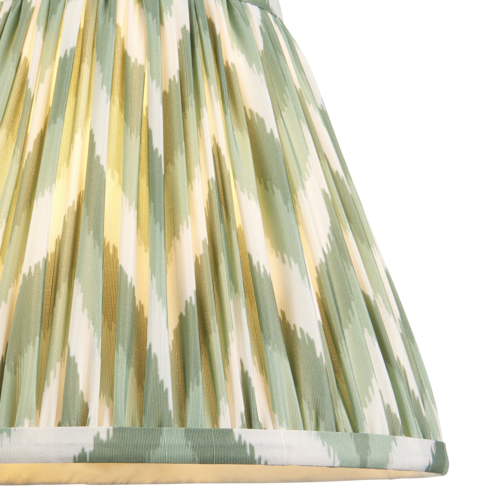 Endon Higgledy Gloss Pink Clay Table Lamp & Zigzag 25cm Cotswold Green Shade
