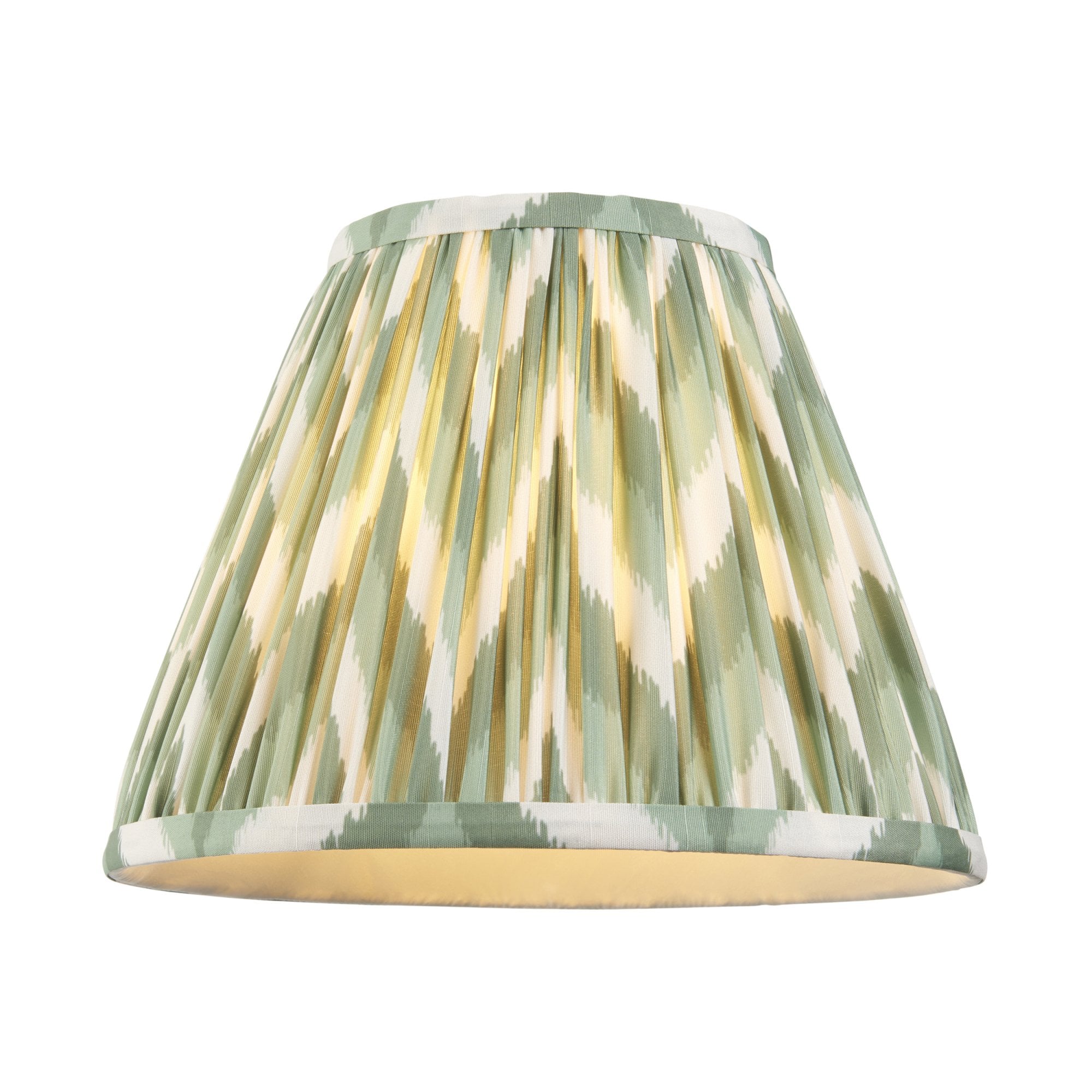Endon Higgledy Gloss Pink Clay Table Lamp & Zigzag 25cm Cotswold Green Shade