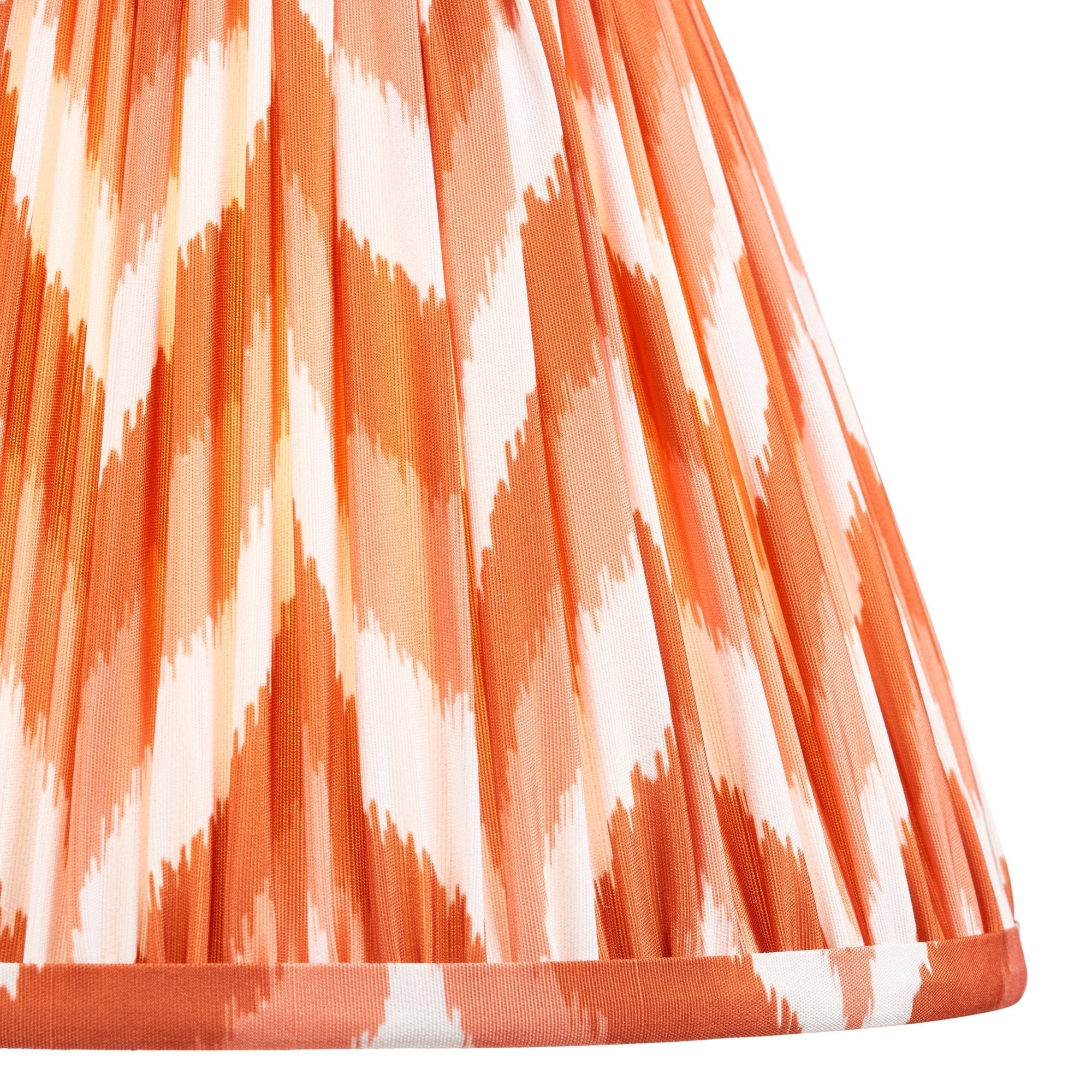 Endon Higgledy Gloss Pink Clay Table Lamp & Zigzag 25cm Apricot Orange Shade