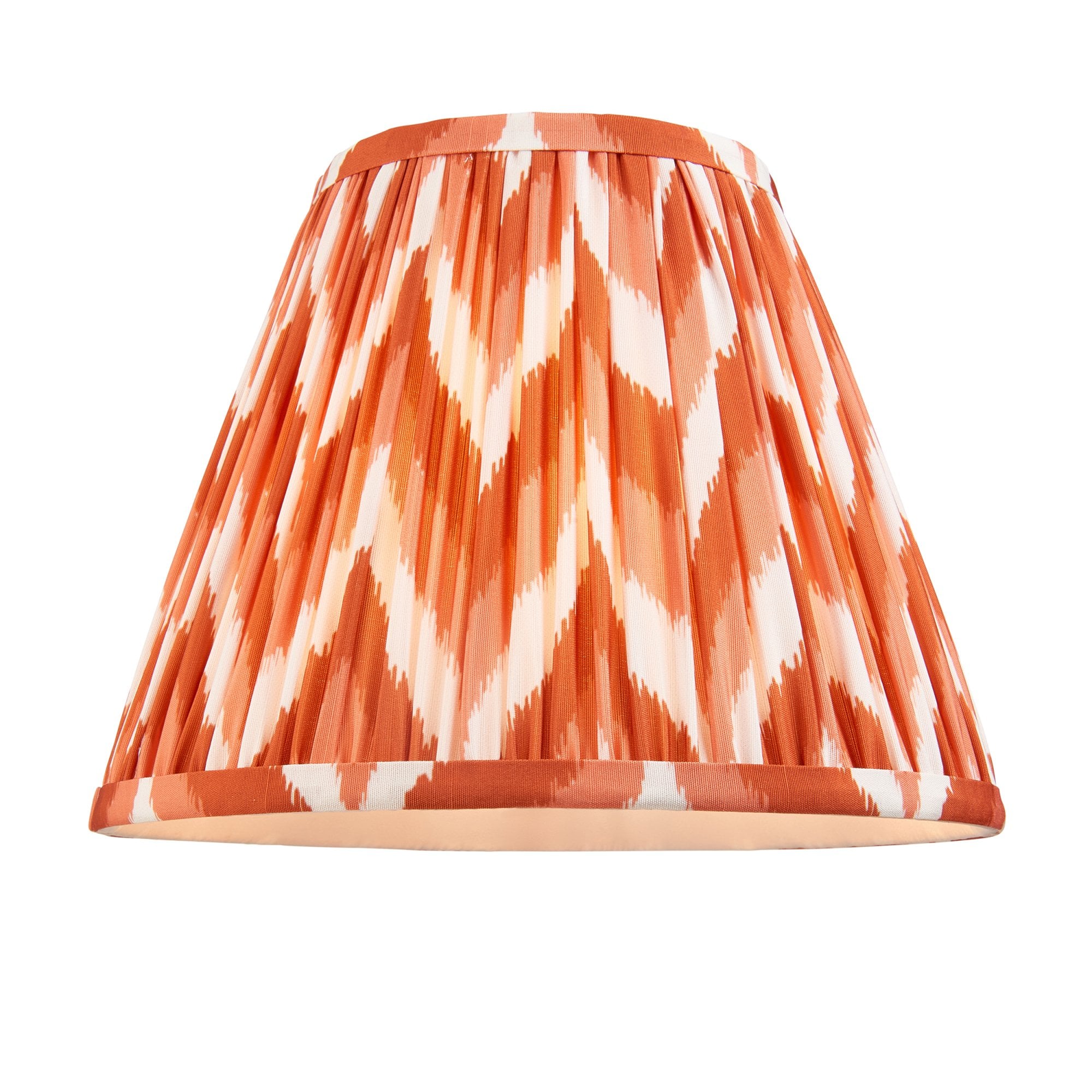 Endon Higgledy Gloss Pink Clay Table Lamp & Zigzag 25cm Apricot Orange Shade