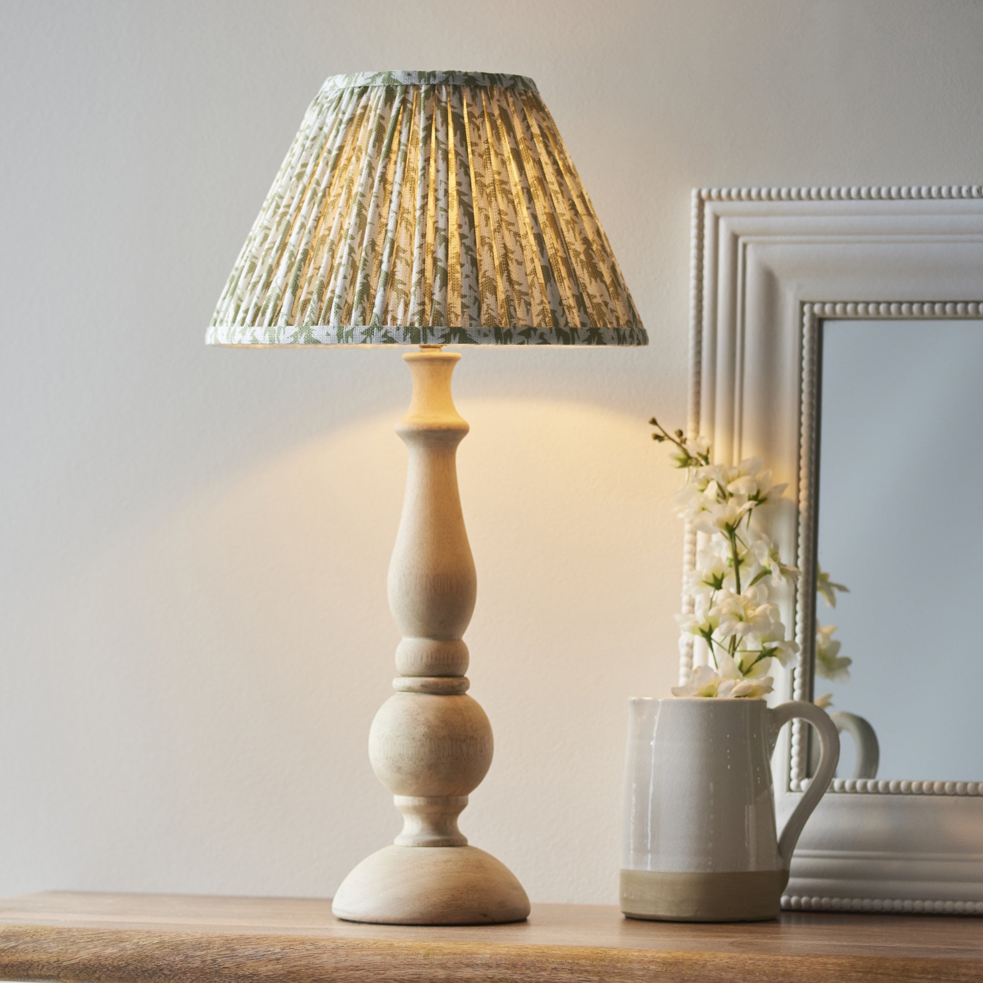 Endon Hidcote Table Lamp & Leaf 30cm Herb Garden Green Shade