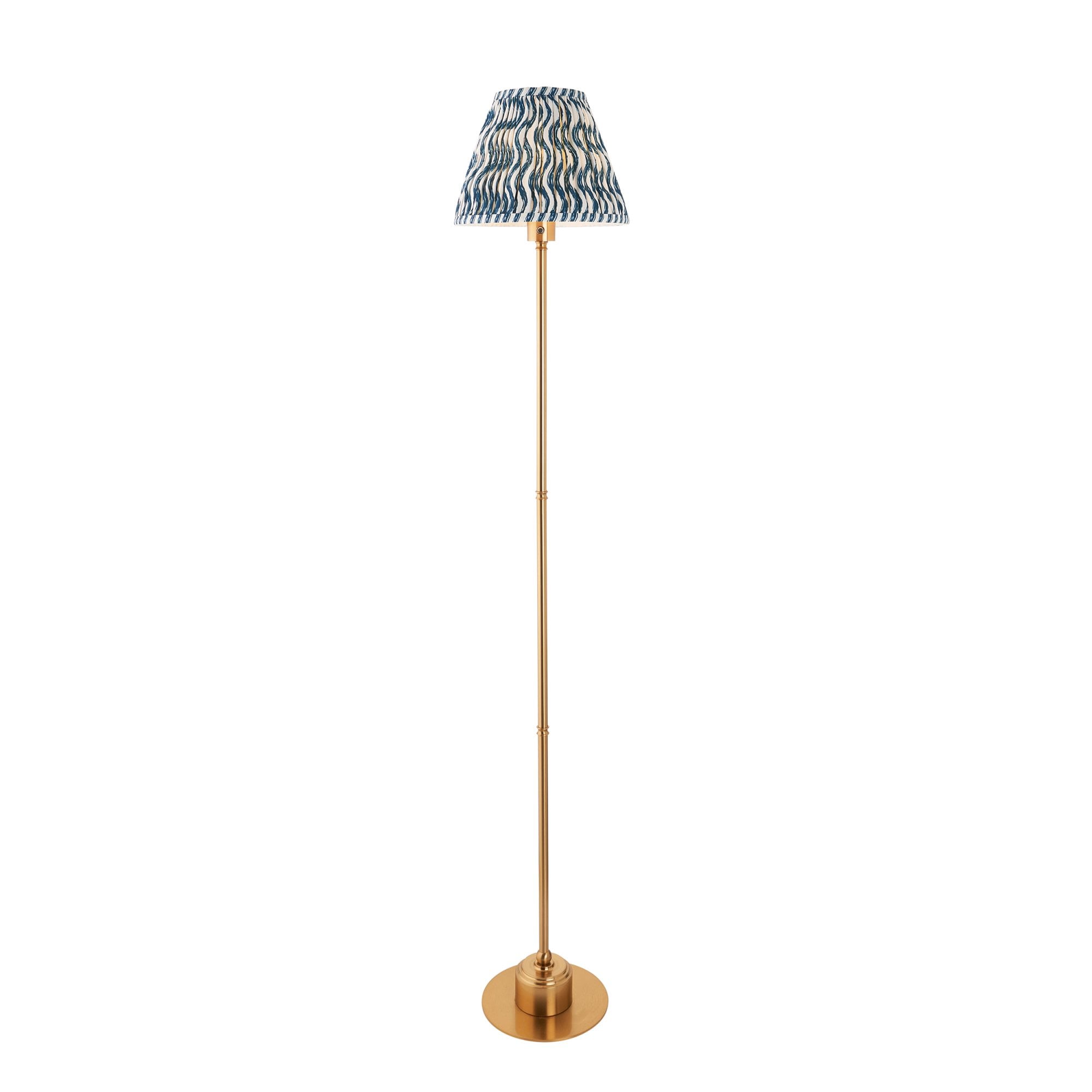 Endon Burley Rechargeable Floor Lamp & Ripple 25cm Marlin Blue Shade