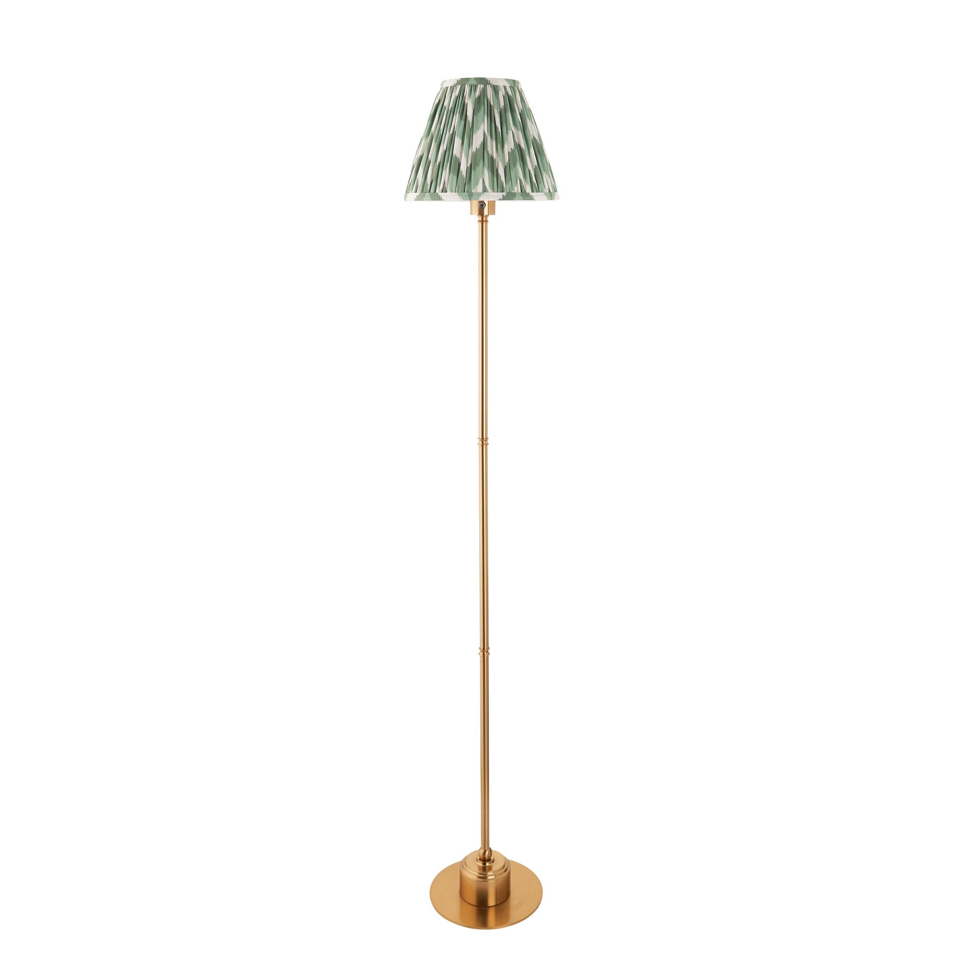 Endon Burley Rechargeable Floor Lamp & Zigzag 25cm Cotswold Green Shade