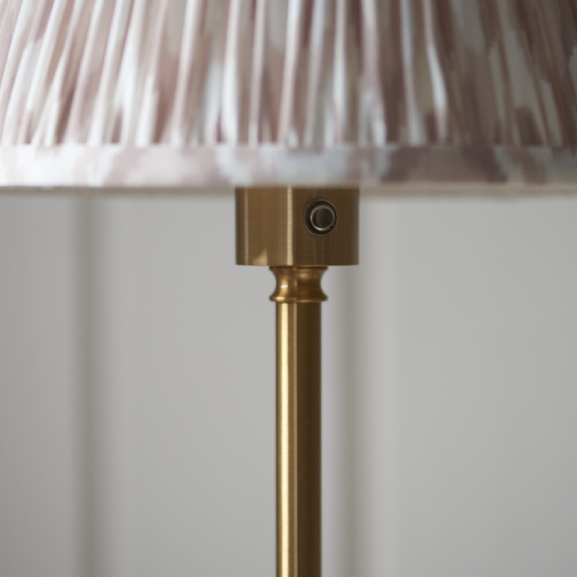 Endon Burley Rechargeable Floor Lamp & Ikat 25cm Neutral Shade