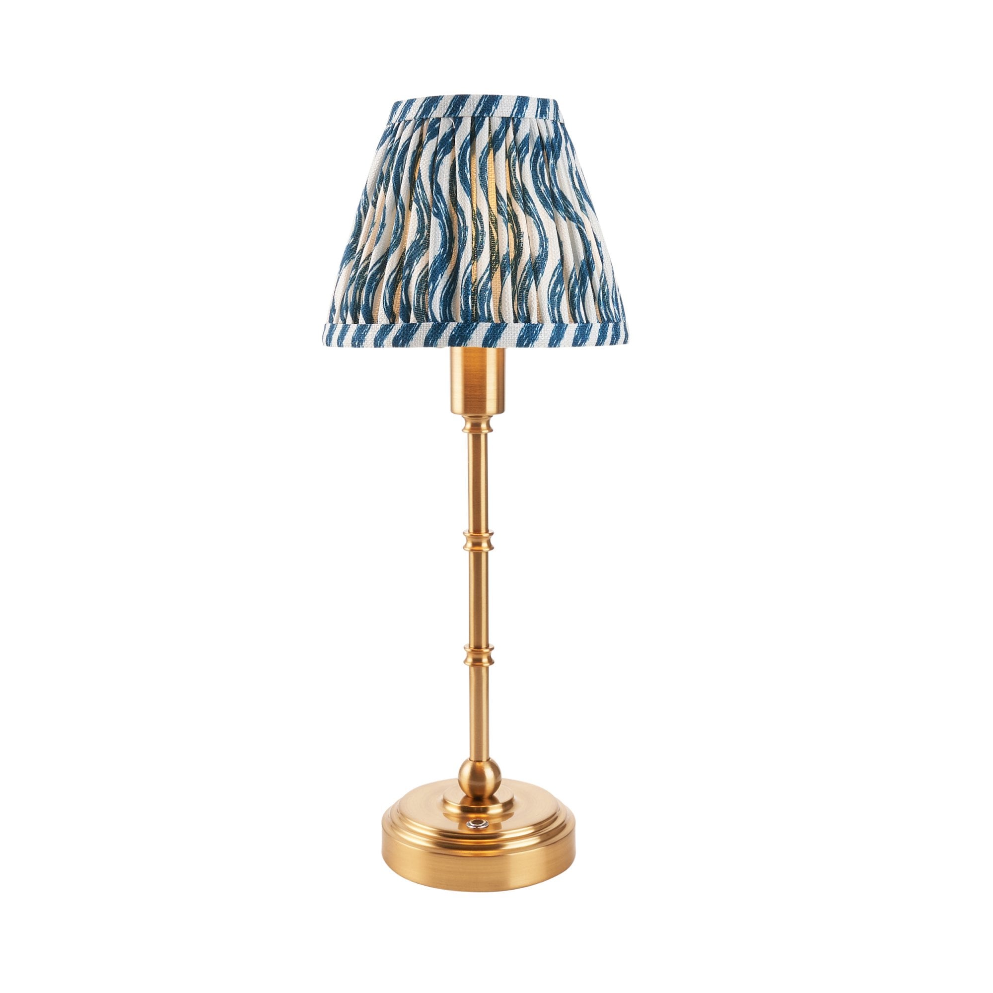 Endon Burley Rechargeable Table Lamp & Ripple 16cm Marlin Blue Shade