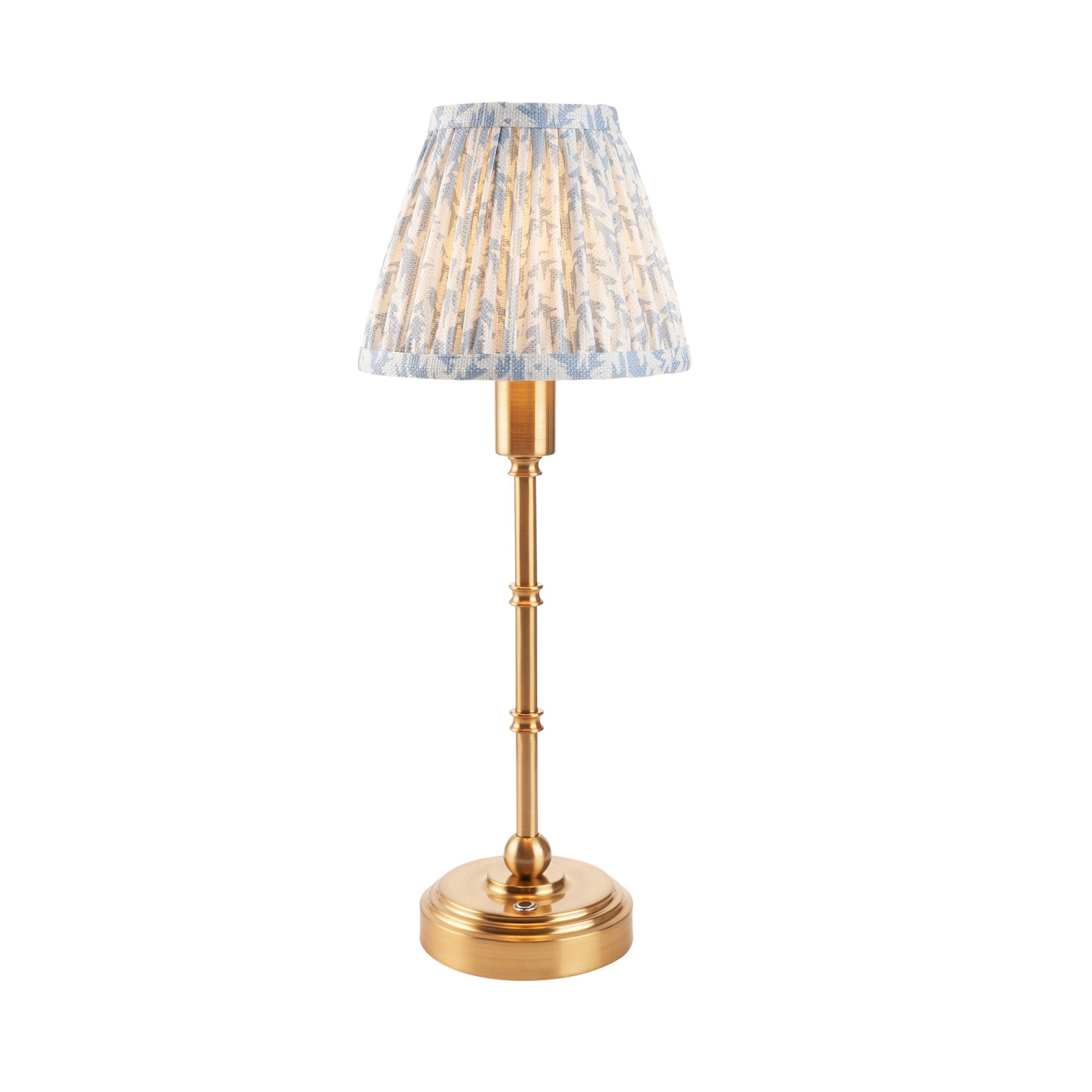 Endon Burley Rechargeable Table Lamp & Leaf 16cm Shell Bay Blue Shade