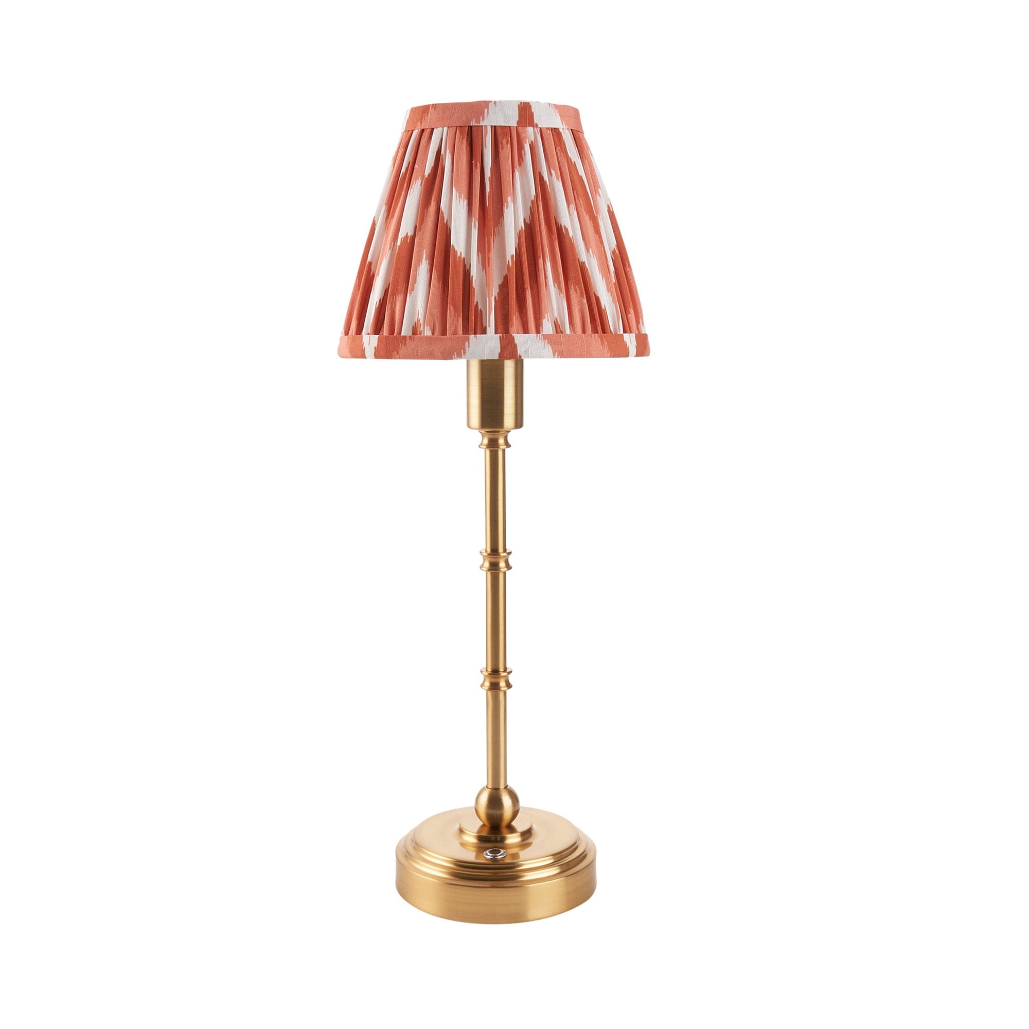 Endon Burley Rechargeable Table Lamp & Zigzag 16cm Apricot Orange Shade