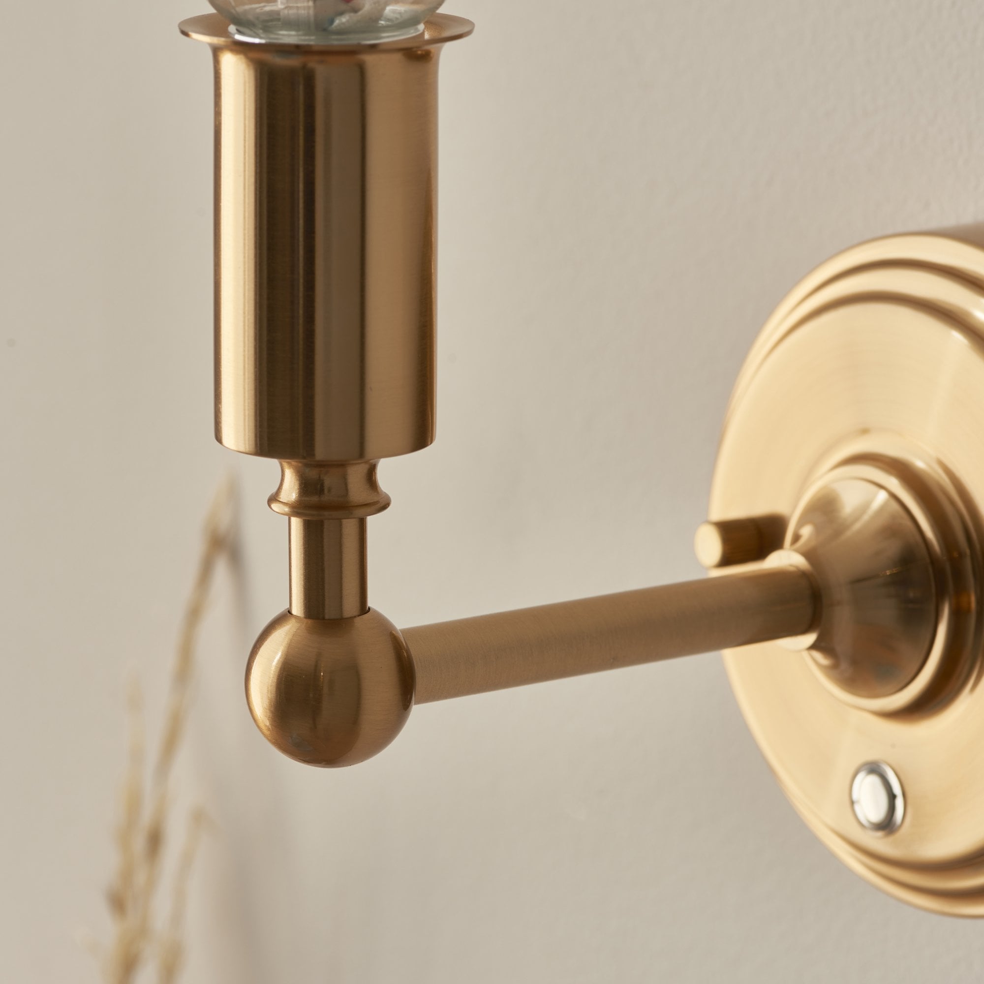 Endon Burley Rechargeable Wall Light & Ikat 16cm Coral Pink Shade