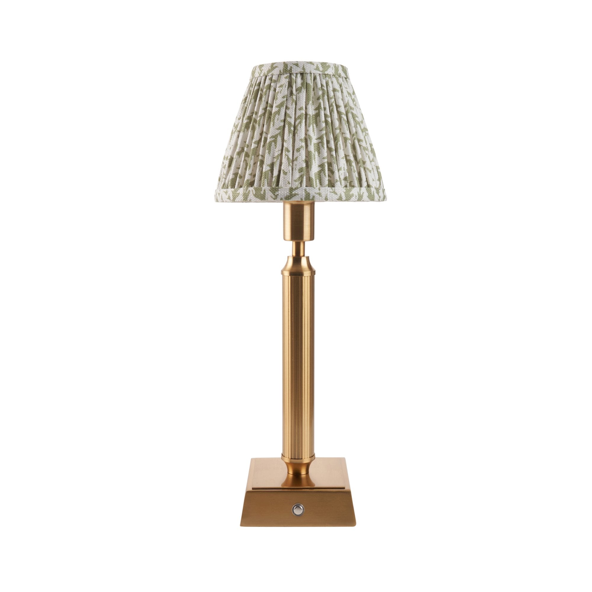 Endon Trobridge Rechargeable Table Lamp & Leaf 16cm Herb Garden Green Shade