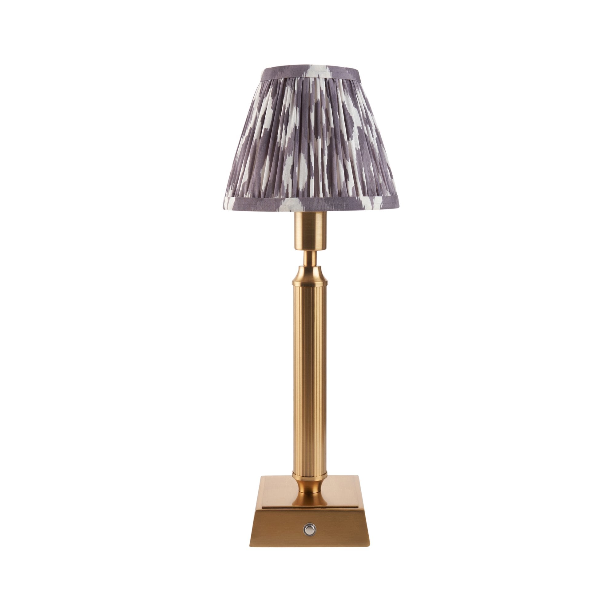 Endon Trobridge Rechargeable Table Lamp & Ikat 16cm Pearl Grey Shade