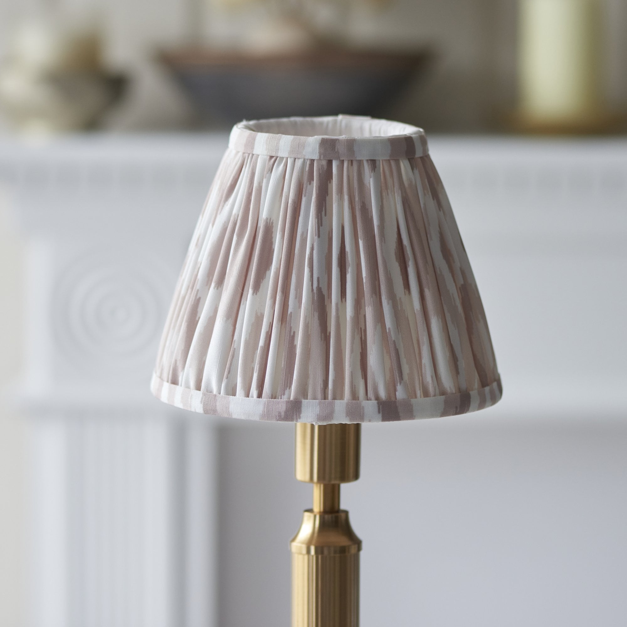 Endon Trobridge Rechargeable Table Lamp & Ikat 16cm Neutral Shade