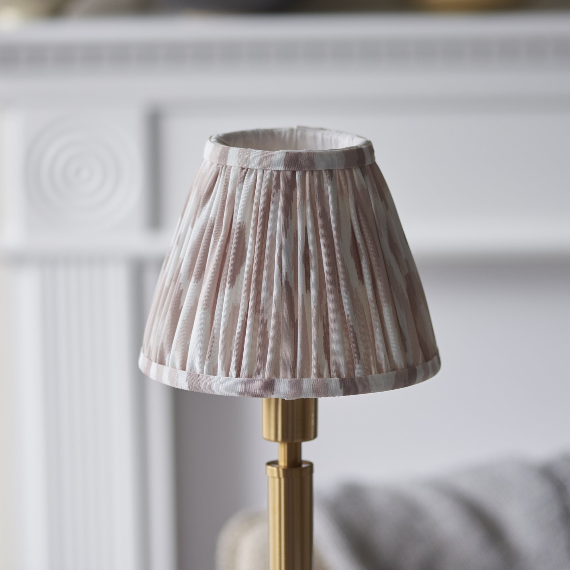 Endon Upton Rechargeable Table Lamp & Ikat 16cm Neutral Shade