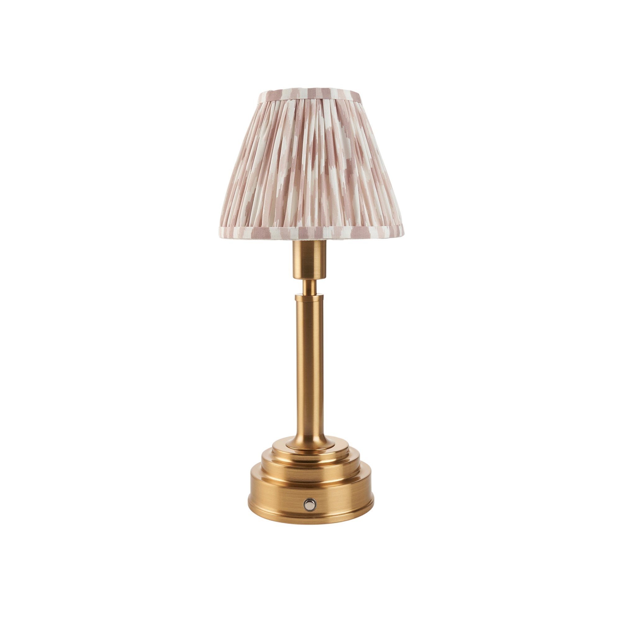 Endon Upton Rechargeable Table Lamp & Ikat 16cm Neutral Shade