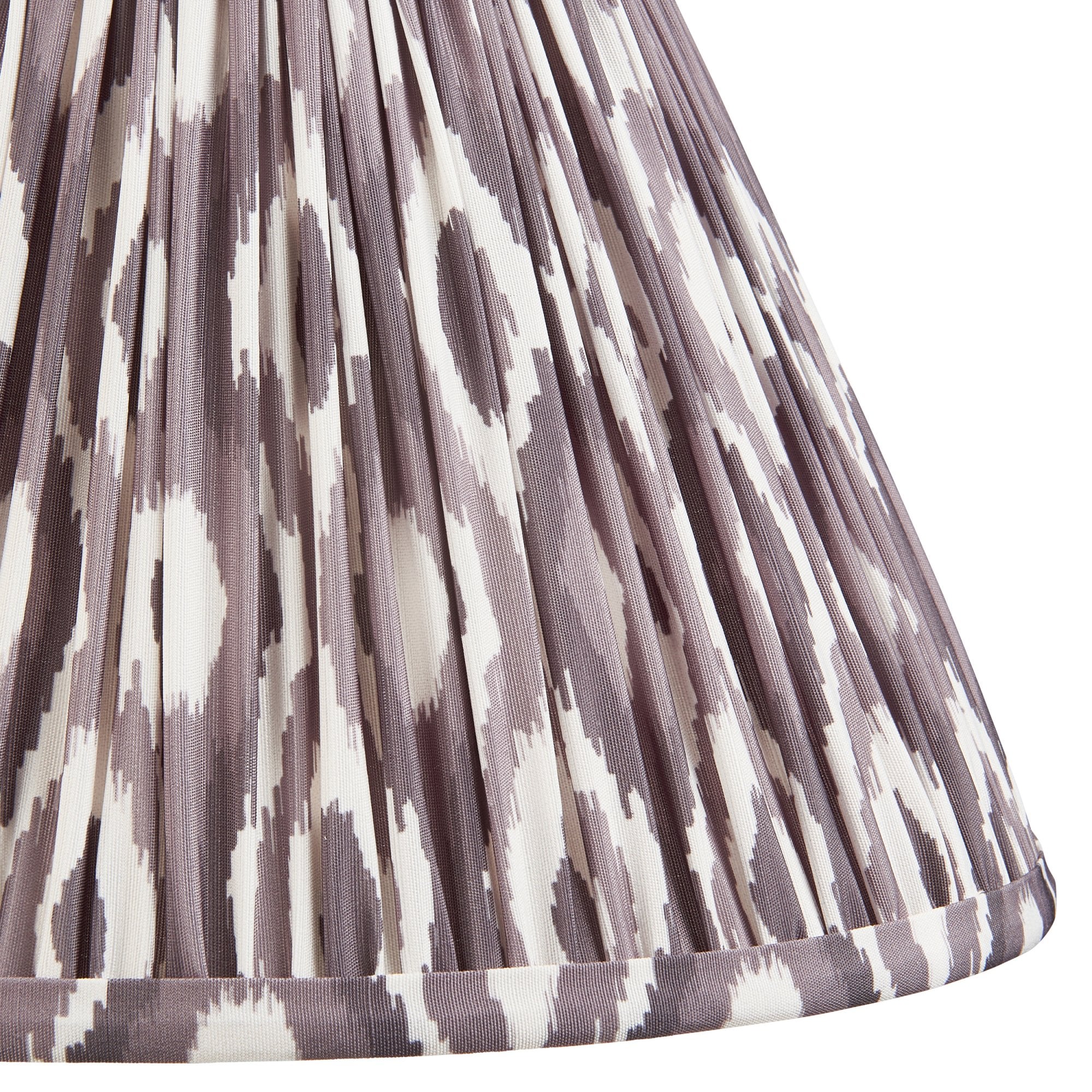 Endon Myrtle Gloss Almond White Table Lamp & Ikat 30cm Pearl Grey Shade
