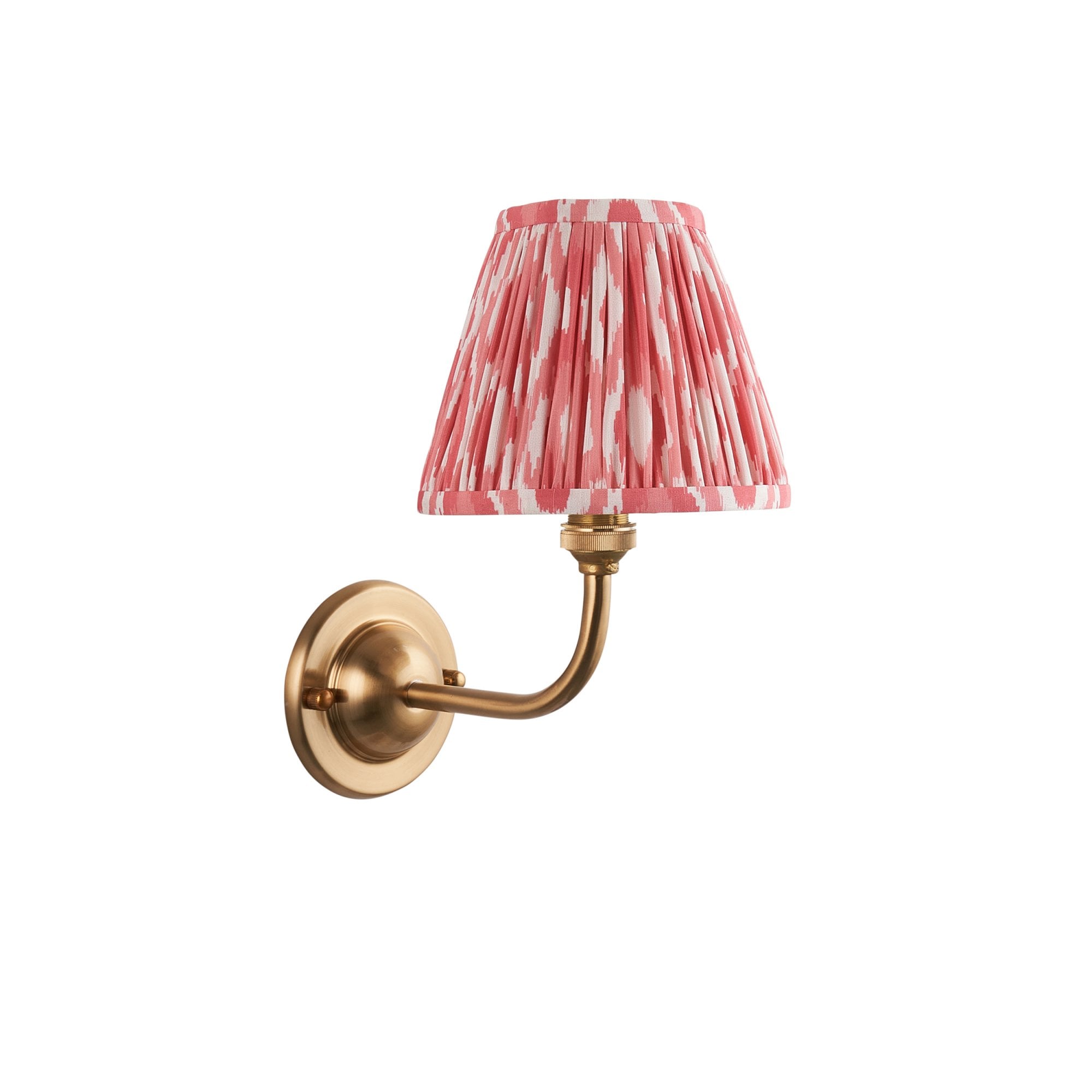 Endon Dome Arc Wall Light & Ikat 16cm Coral Pink Shade