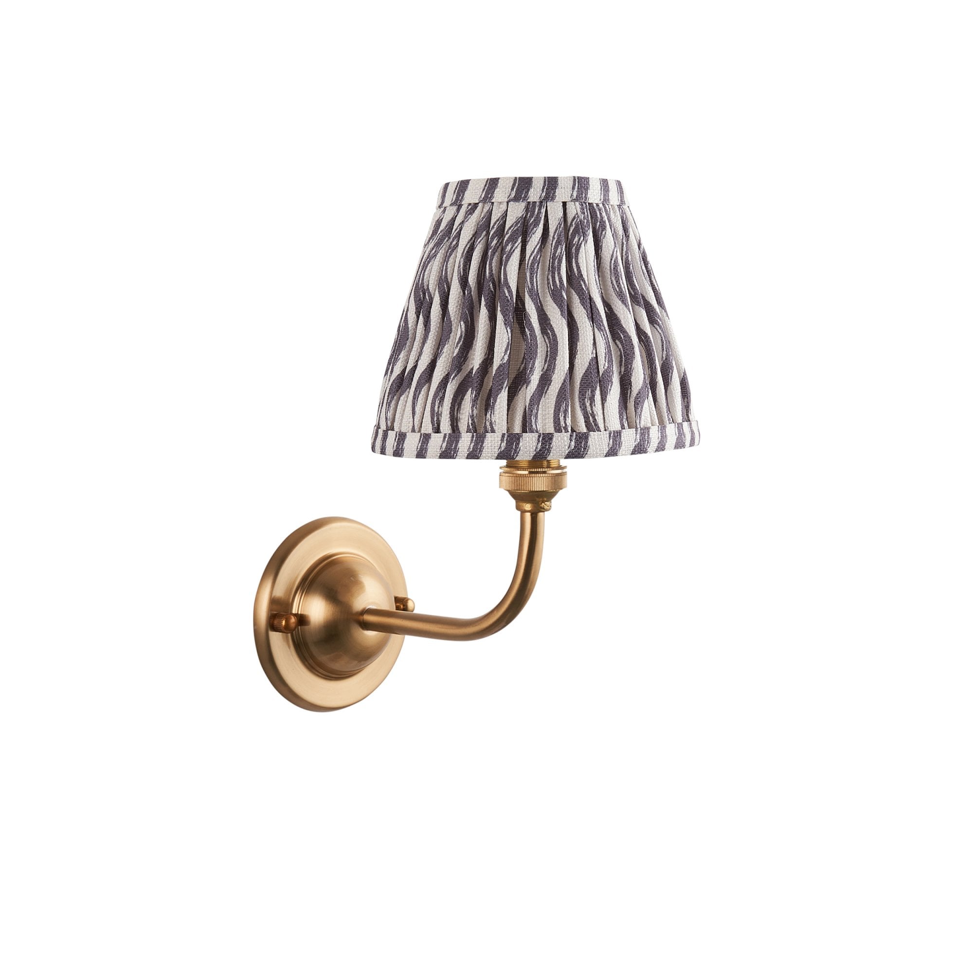 Endon Dome Arc Wall Light & Ripple 16cm Pearl Grey Shade