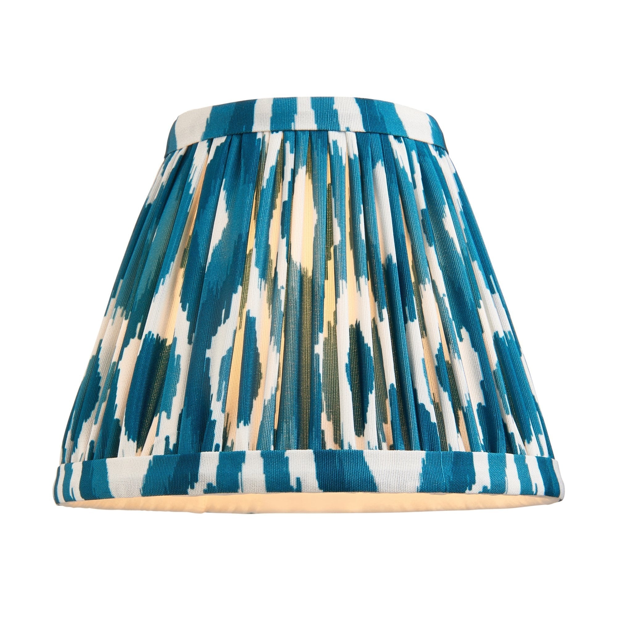 Endon Dome Arc Wall Light & Ikat 16cm Marlin Blue Shade