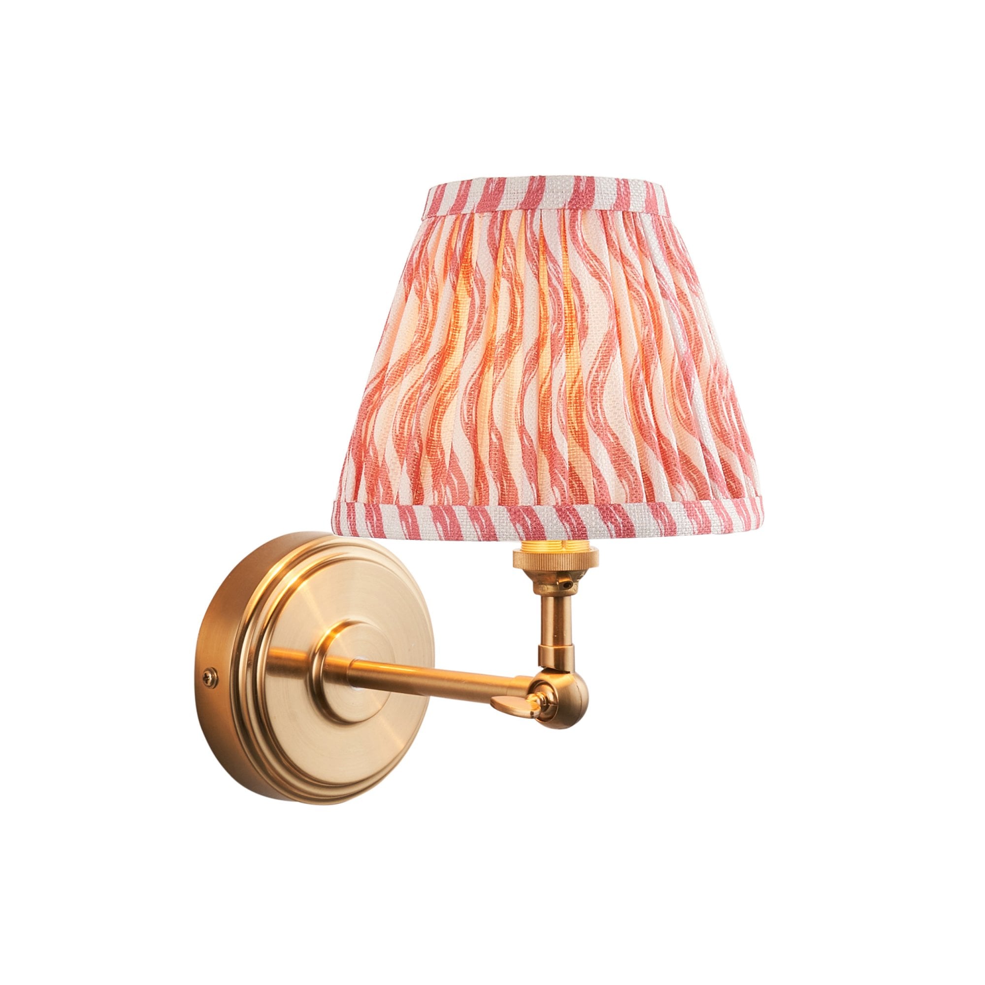 Endon Step Wing Wall Light & Ripple 16cm Coral Pink Shade