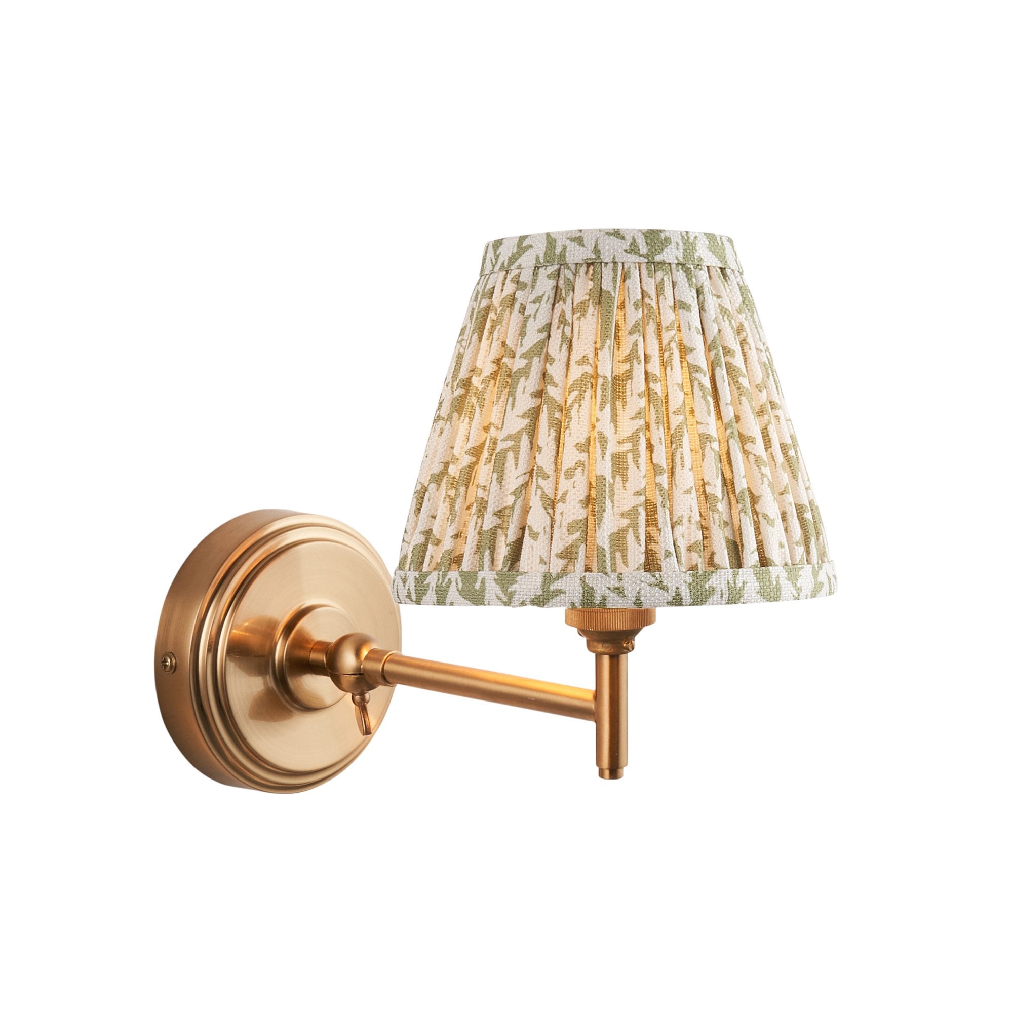 Endon Step Fold Wall Light & Leaf 16cm Herb Garden Green Shade