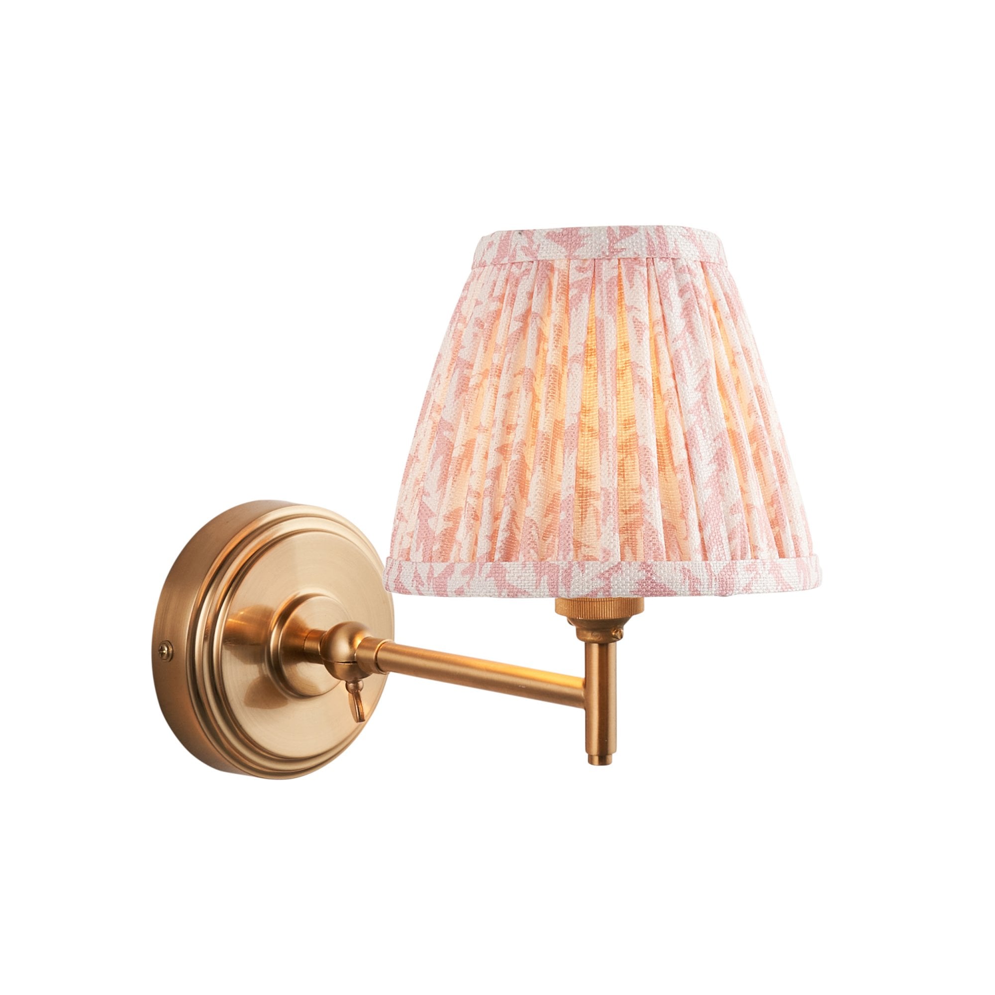 Endon Step Fold Wall Light & Leaf 16cm Peachy Keen Shade