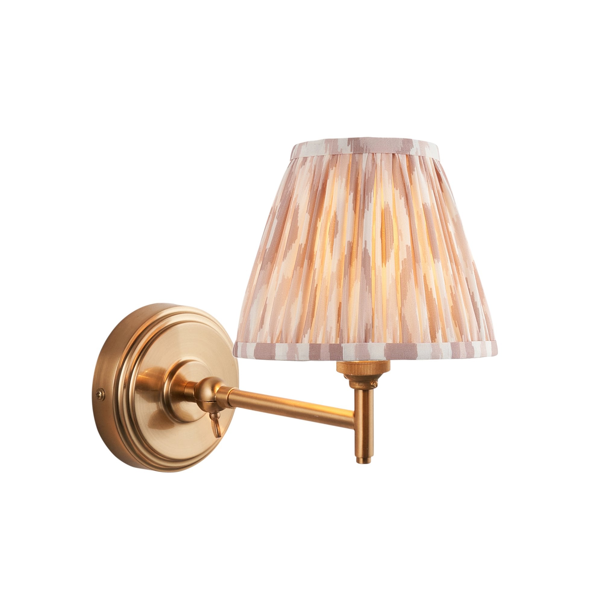 Endon Step Fold Wall Light & Ikat 16cm Neutral Shade