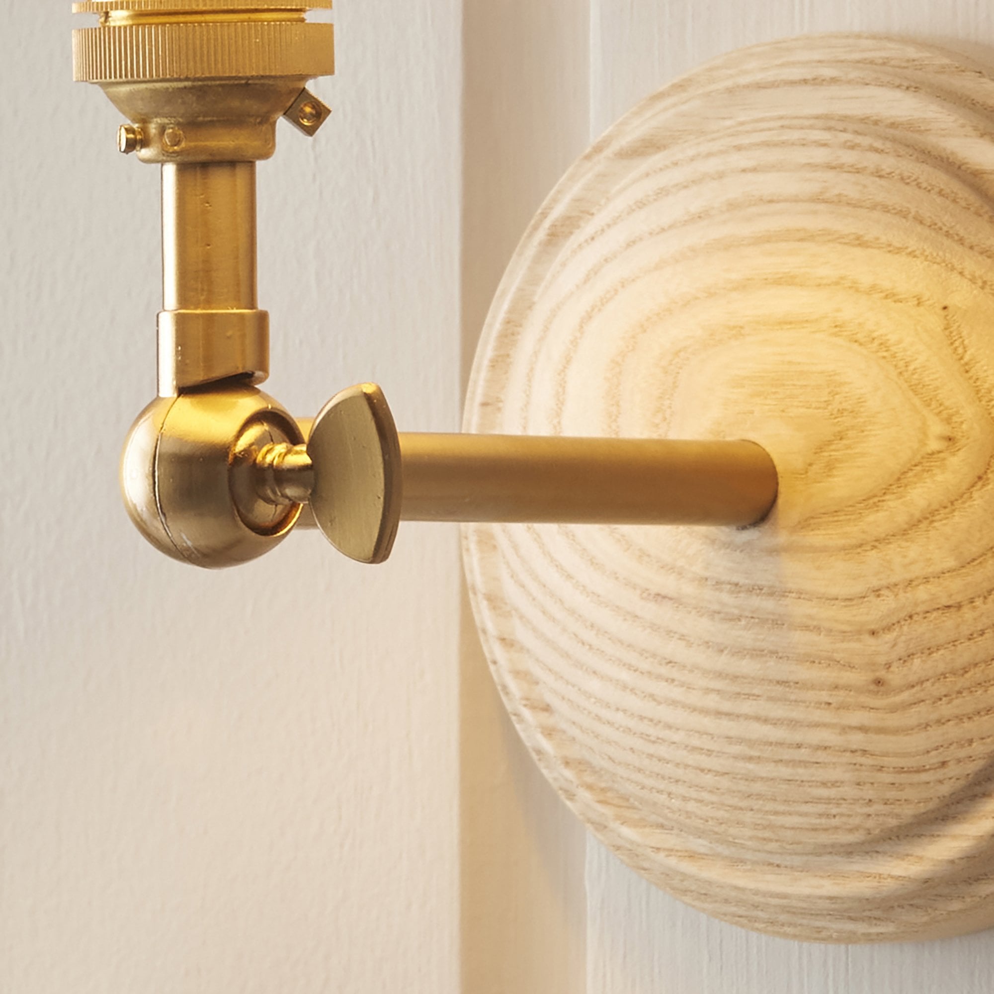 Endon Wood Wing Wall Light & Leaf 16cm Peachy Keen Shade