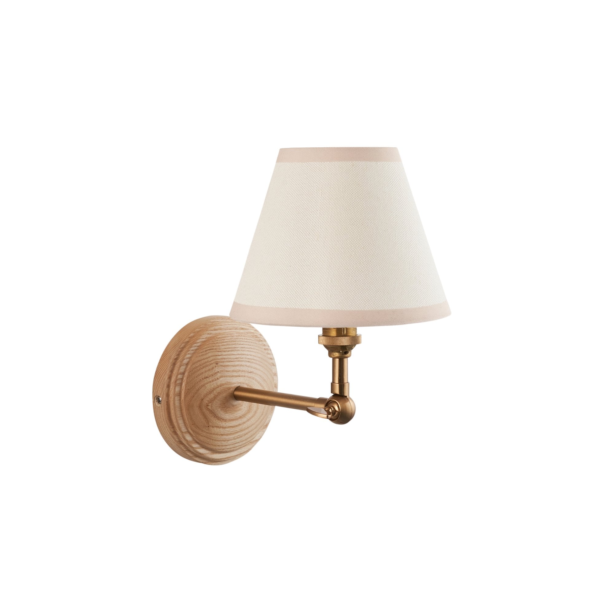 Endon Wood Wing Wall Light & Ivy 16cm Vintage White Shade