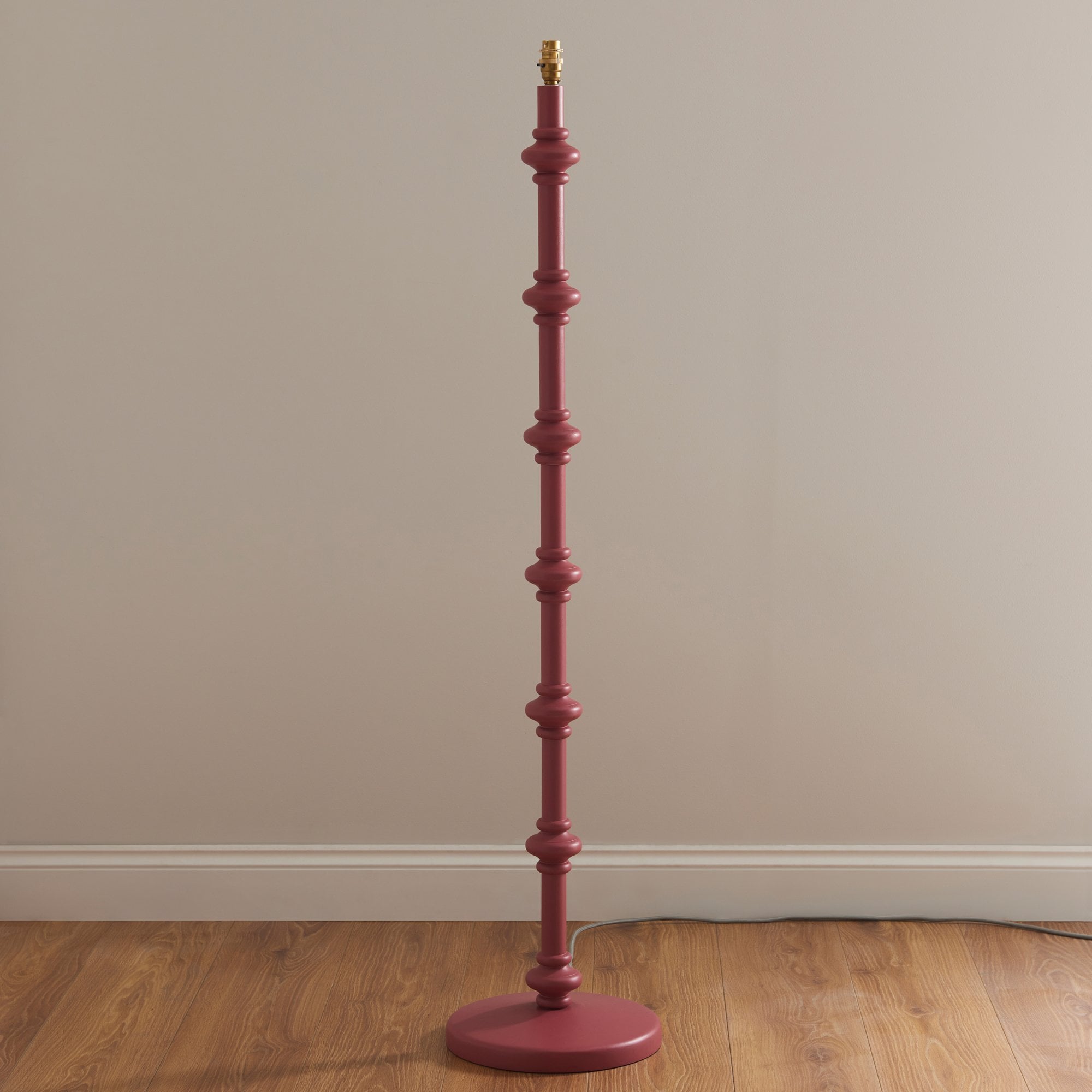 Endon Carnaby Satin Pink Clay Floor Lamp & Ripple 35cm Coral Pink Shade
