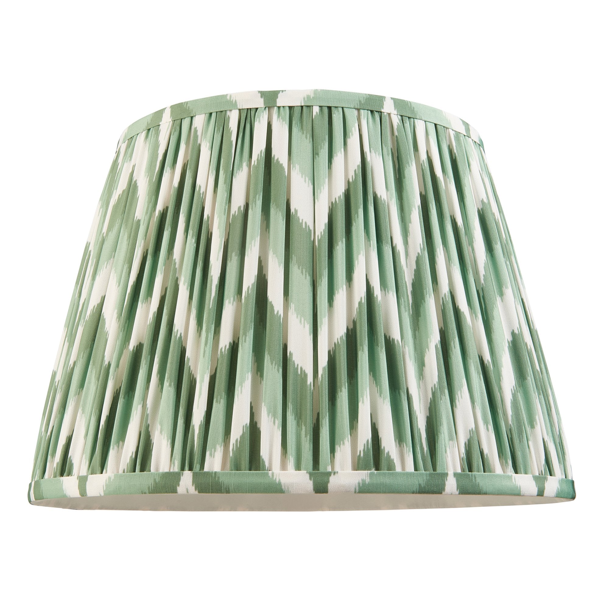 Endon Carnaby Satin Pink Clay Floor Lamp & Zigzag 35cm Cotswold Green Shade