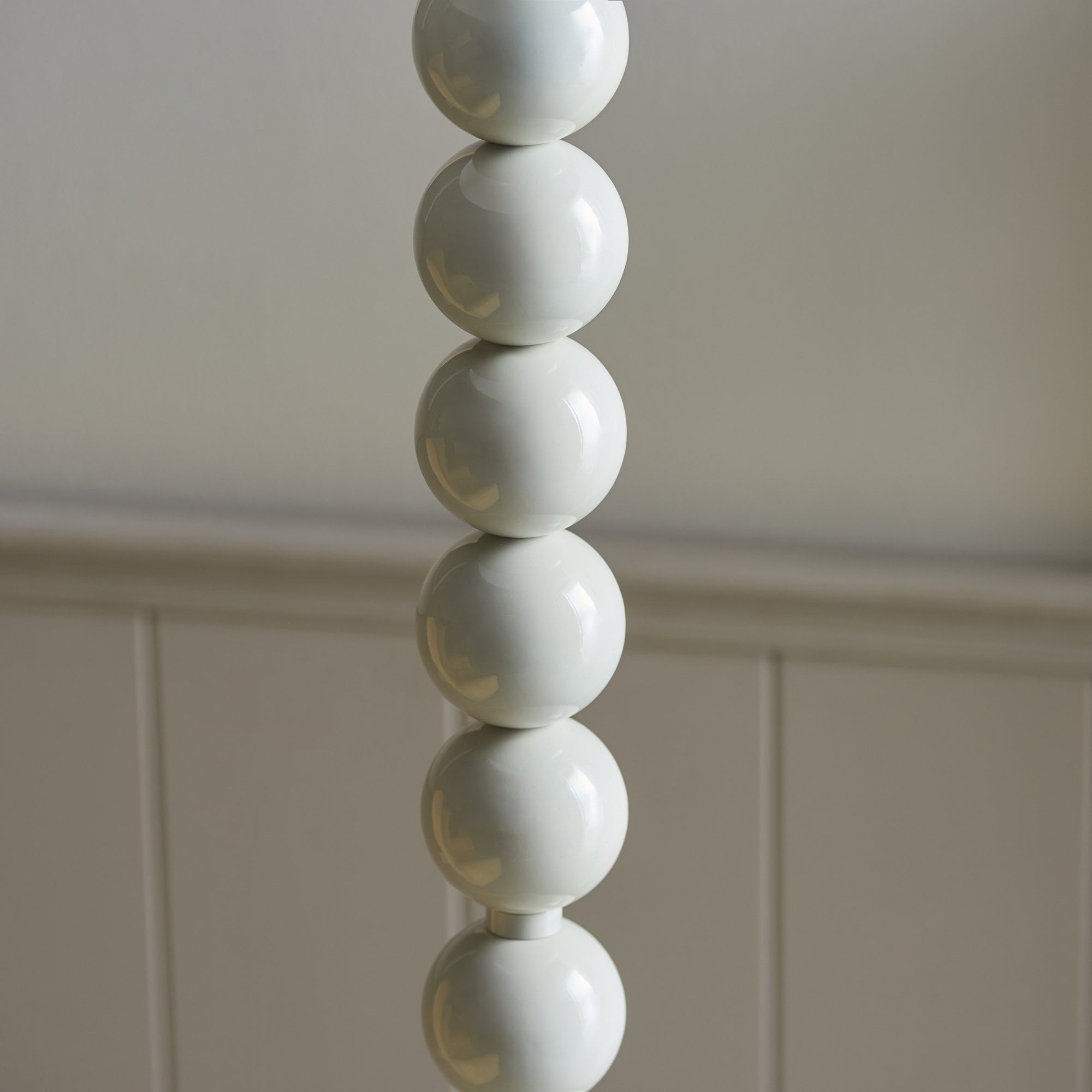 Endon Higgledy Gloss Almond White Floor Lamp & Ripple 35cm Marlin Blue Shade