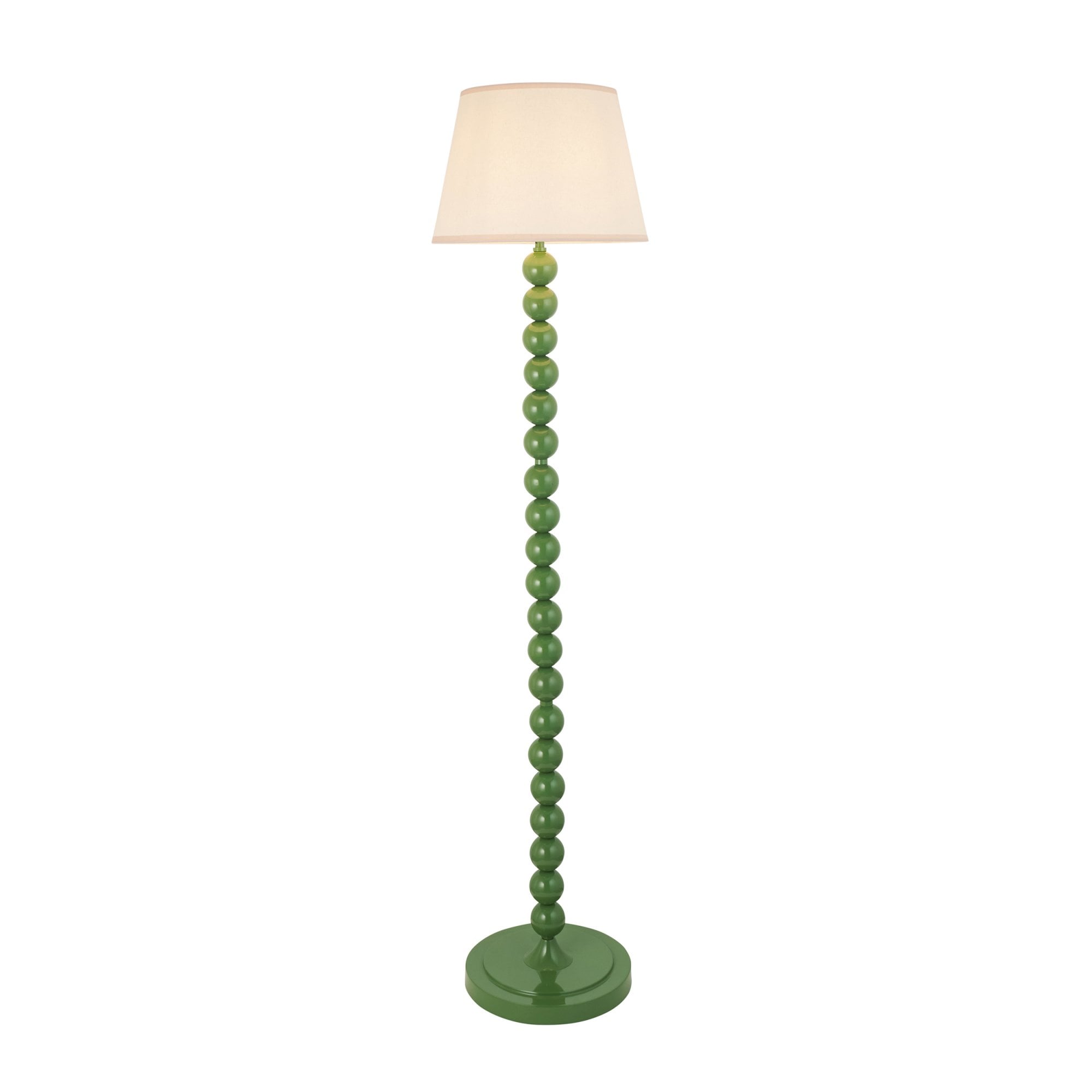 Endon Higgledy Gloss Cotswold Green Floor Lamp & Ivy 35cm Vintage White Shade