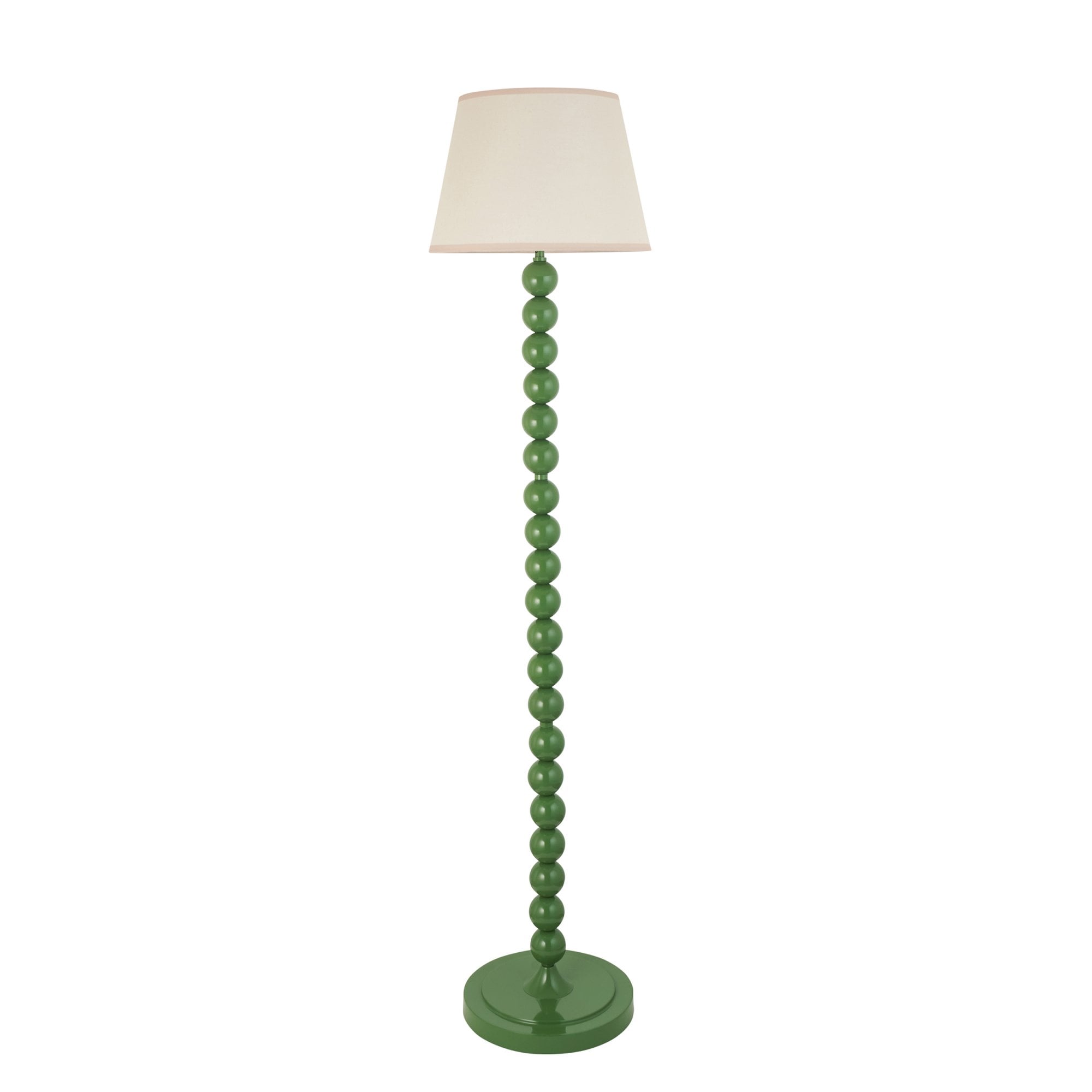 Endon Higgledy Gloss Cotswold Green Floor Lamp & Ivy 35cm Vintage White Shade