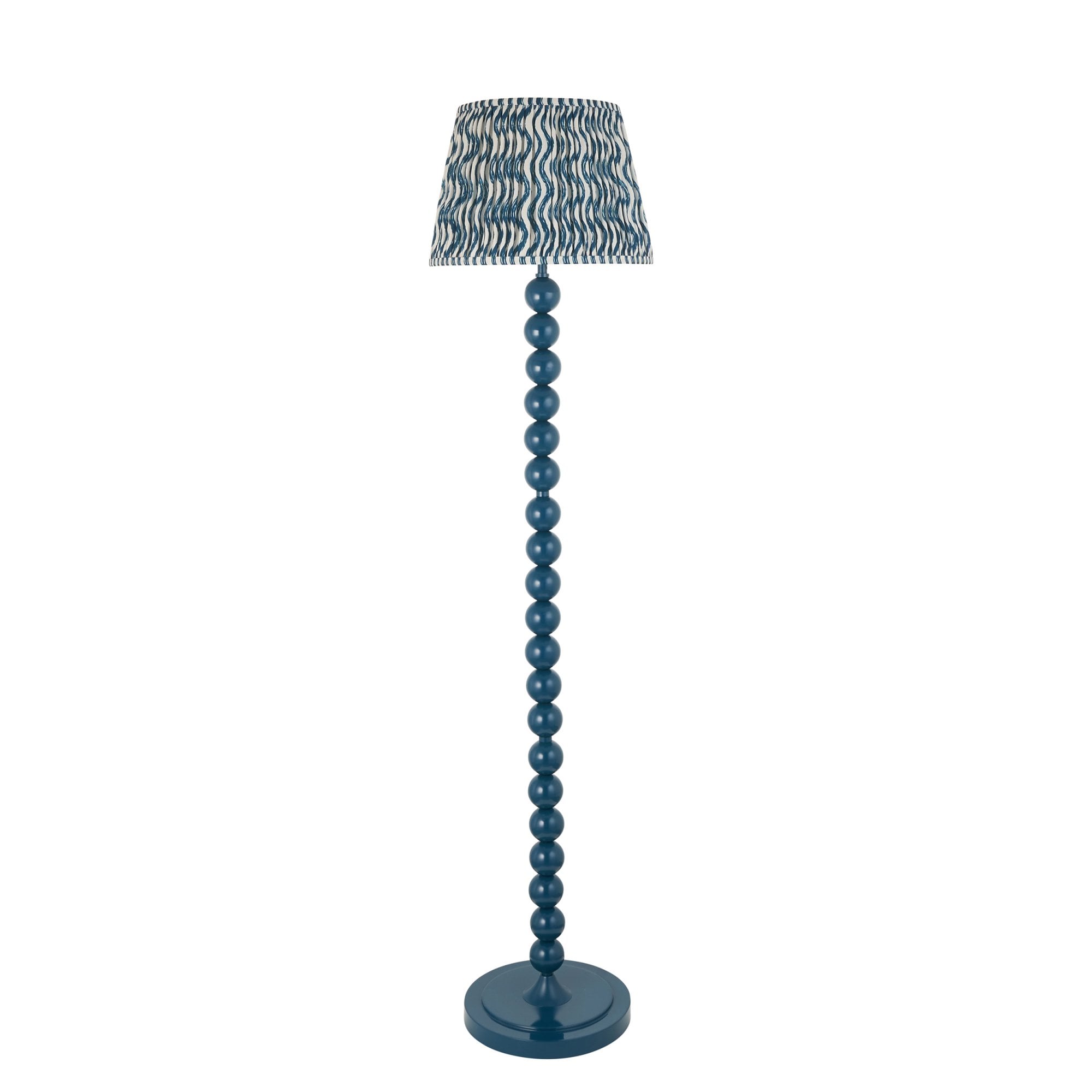 Endon Higgledy Gloss Marlin Blue Floor Lamp & Ripple 35cm Marlin Blue Shade