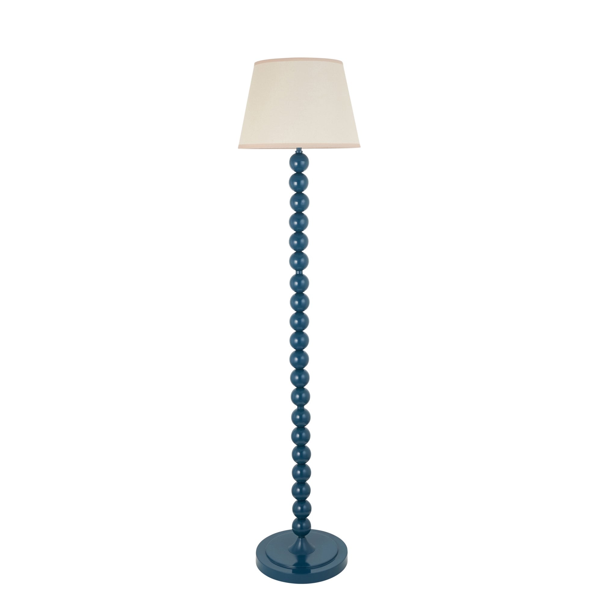 Endon Higgledy Gloss Marlin Blue Floor Lamp & Ivy 35cm Vintage White Shade