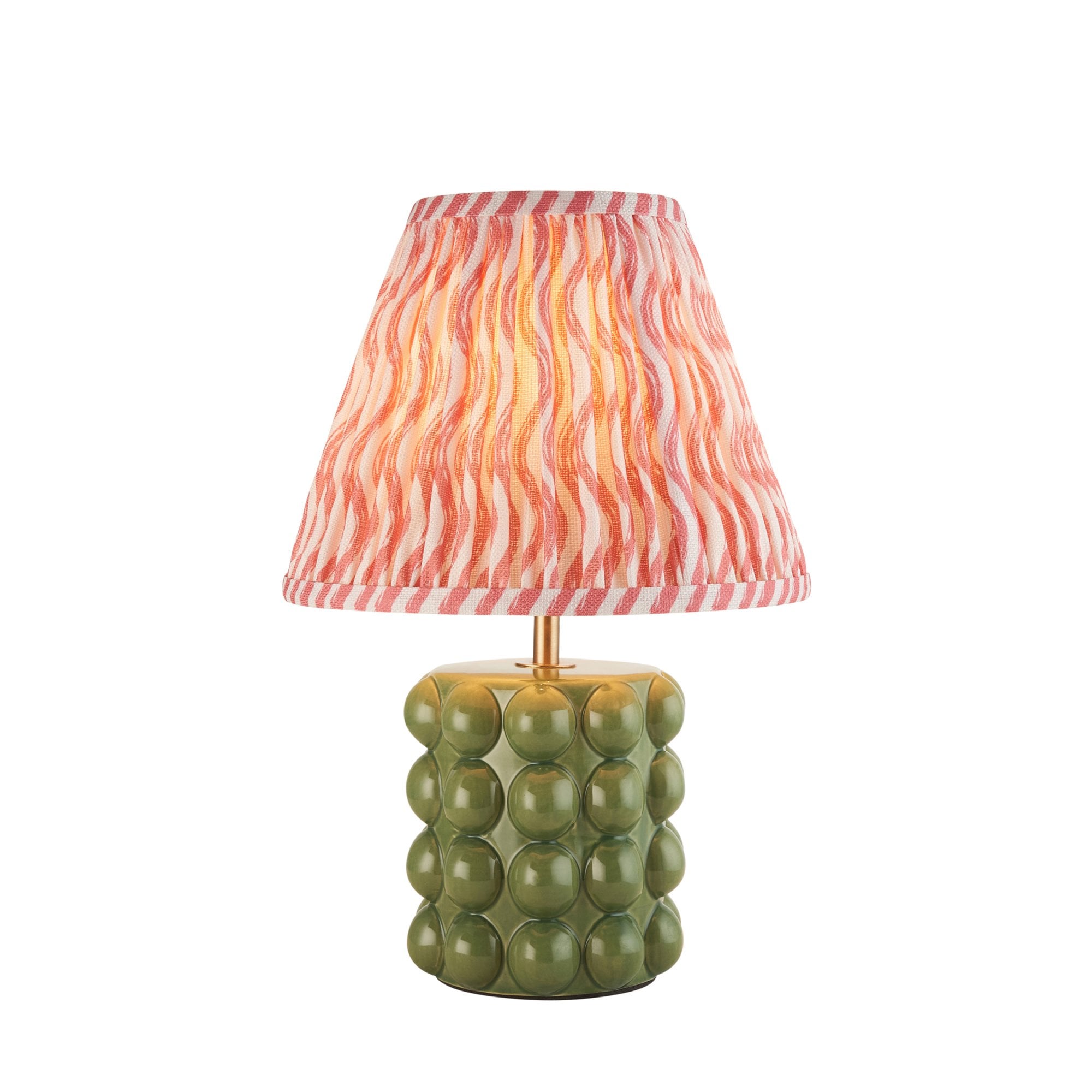 Endon Bobble Table Lamp & Ripple 25cm Coral Pink Shade