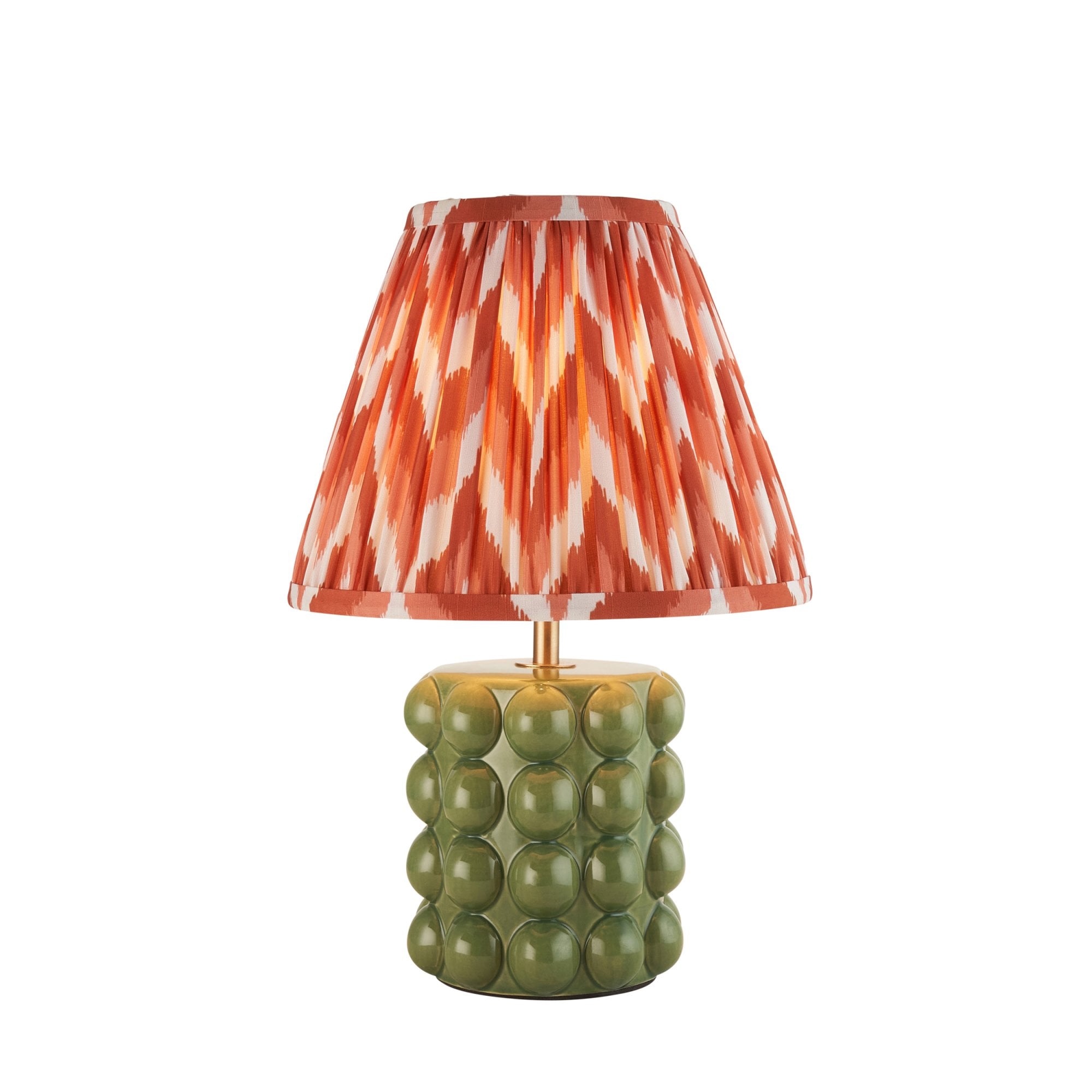 Endon Bobble Table Lamp & Zigzag 25cm Apricot Orange Shade