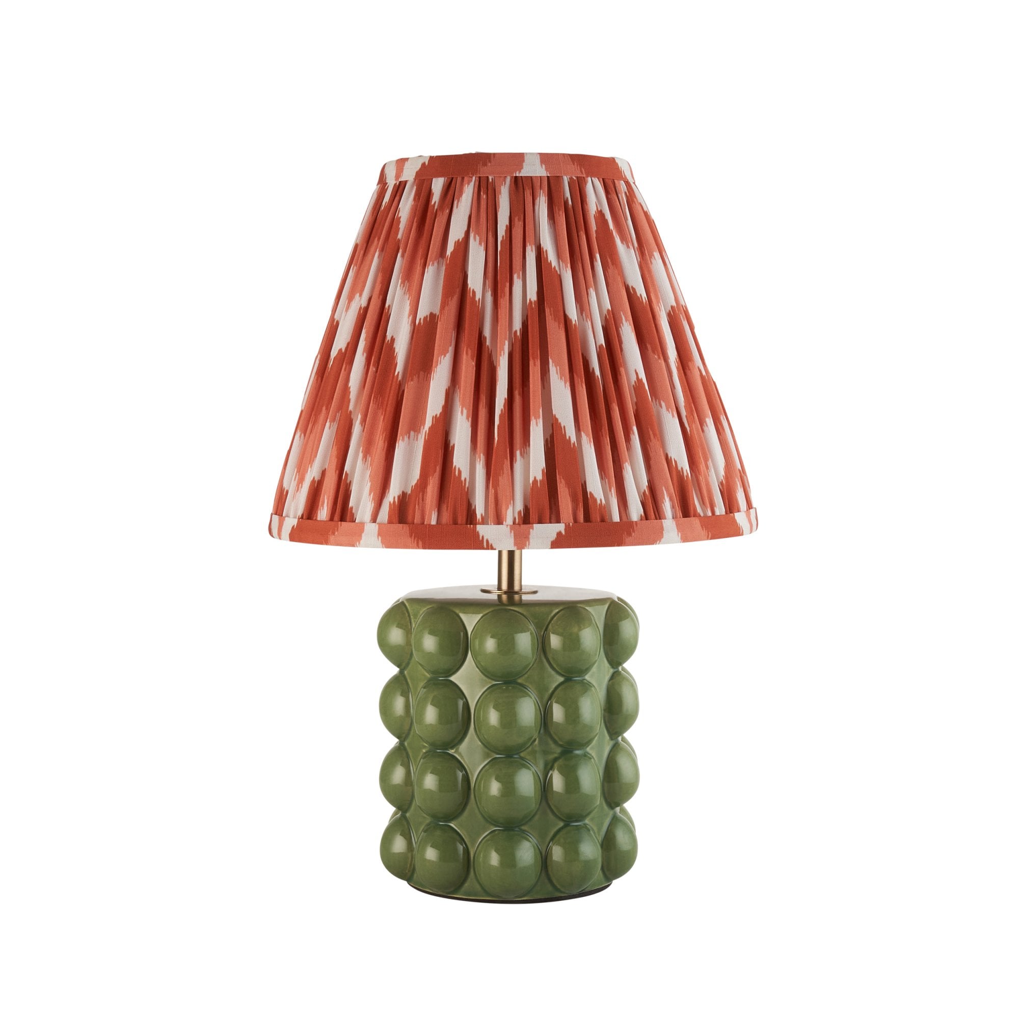 Endon Bobble Table Lamp & Zigzag 25cm Apricot Orange Shade
