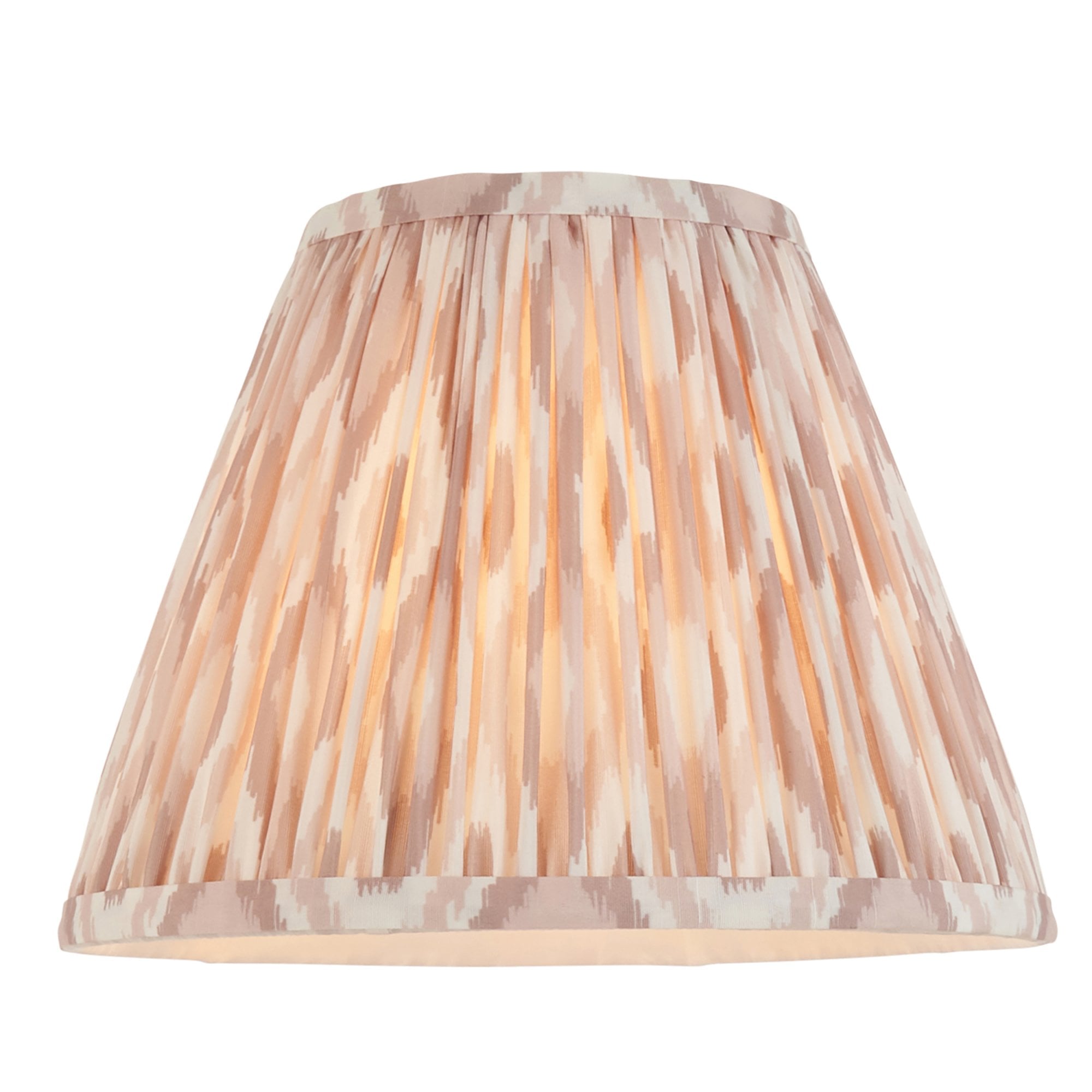 Endon Myrtle Gloss Almond White Table Lamp & Ikat 25cm Neutral Shade