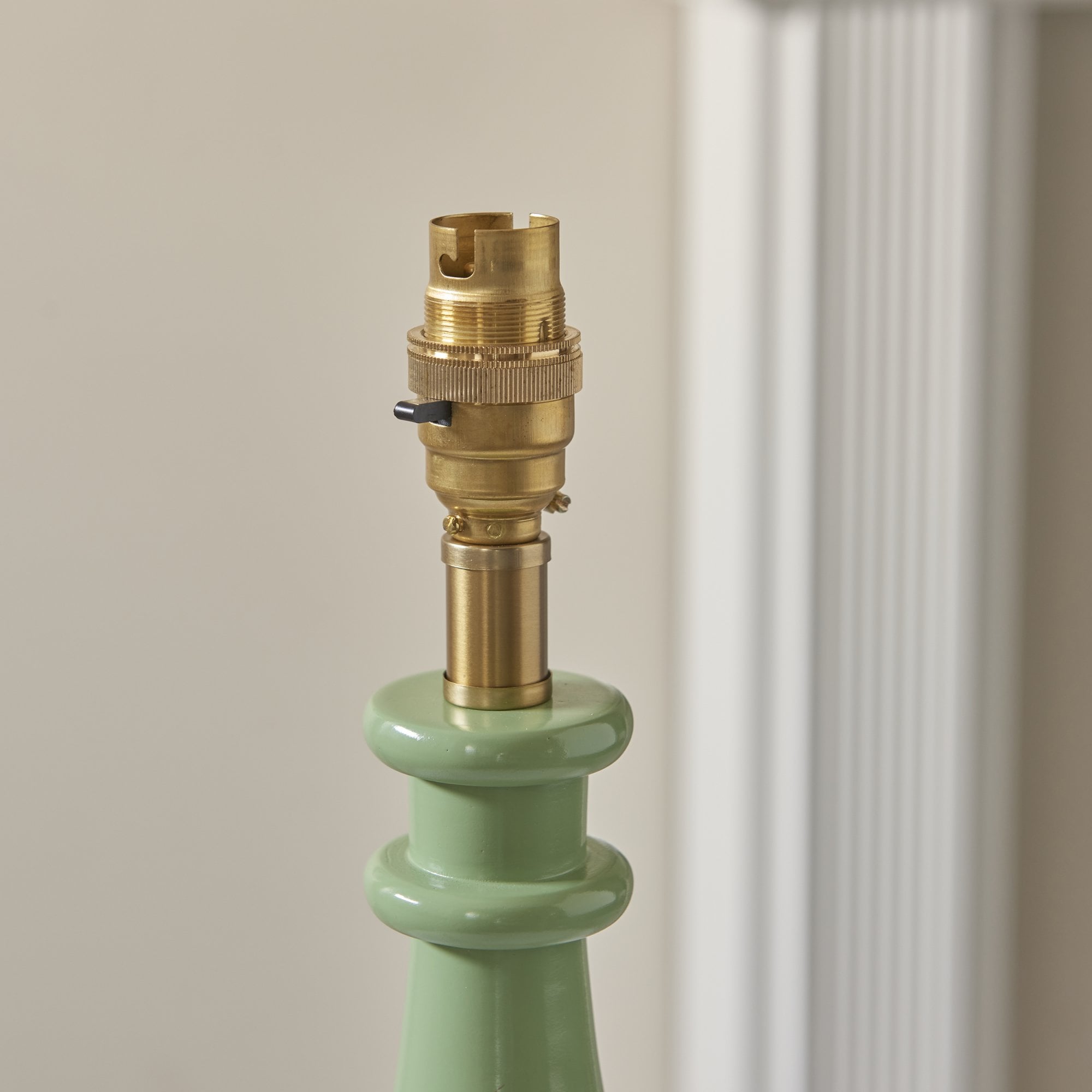 Endon Myrtle Gloss Cotswold Green Table Lamp & Zigzag 25cm Cotswold Green Shade