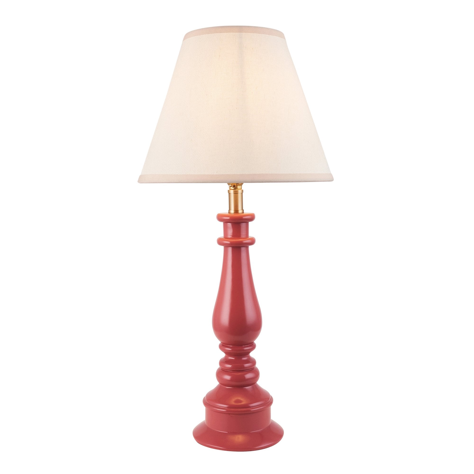 Endon Myrtle Gloss Pink Clay Table Lamp & Ivy 25cm Vintage White Shade