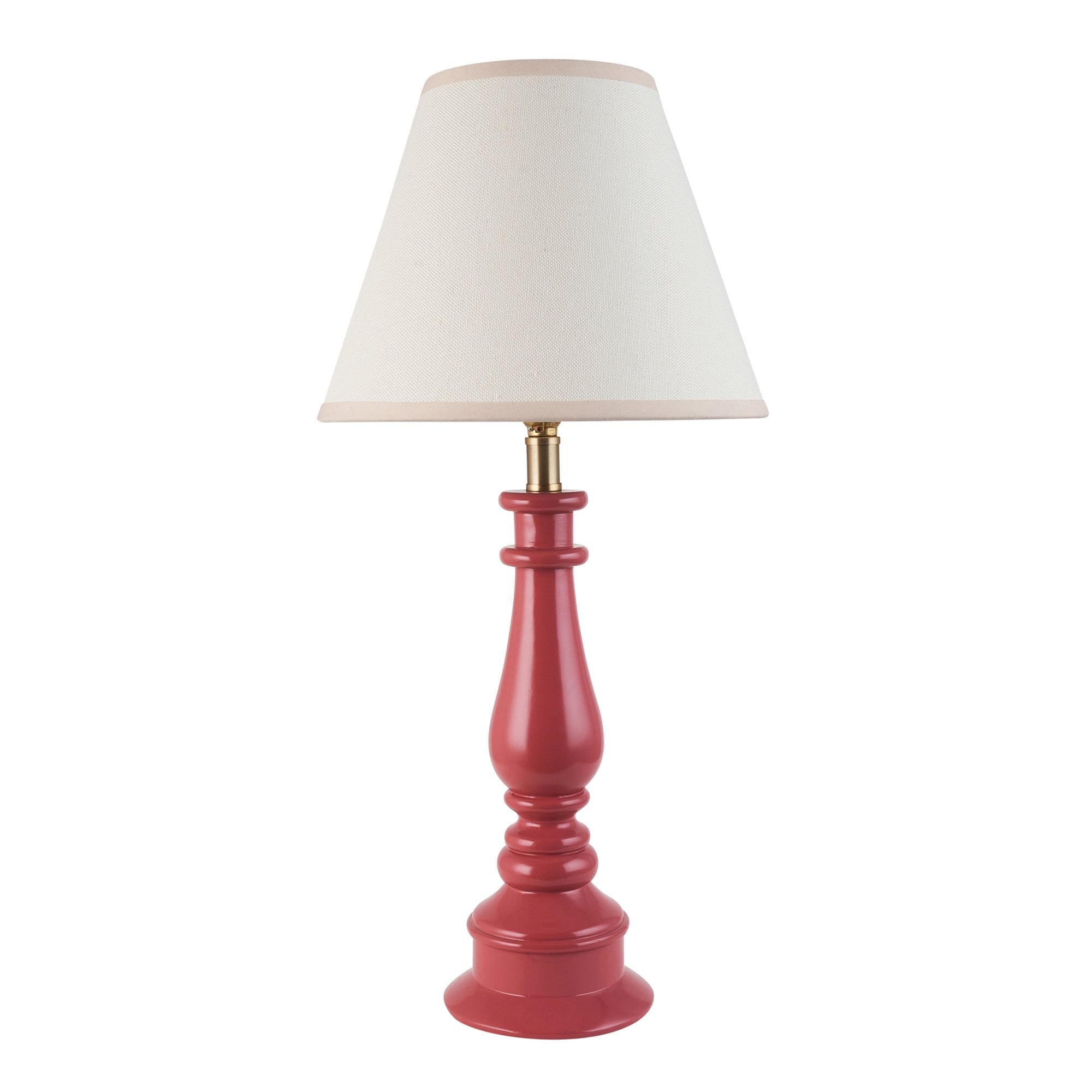 Endon Myrtle Gloss Pink Clay Table Lamp & Ivy 25cm Vintage White Shade