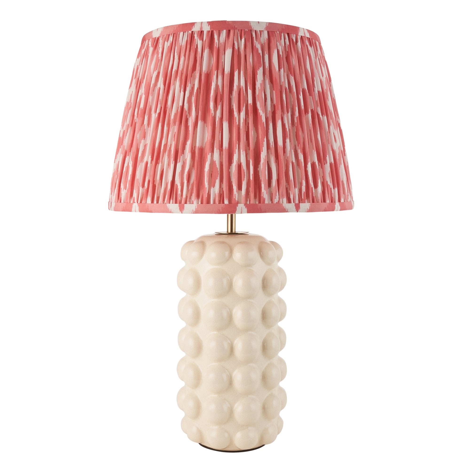Endon Bobble Table Lamp & Ikat 35cm Coral Pink Shade