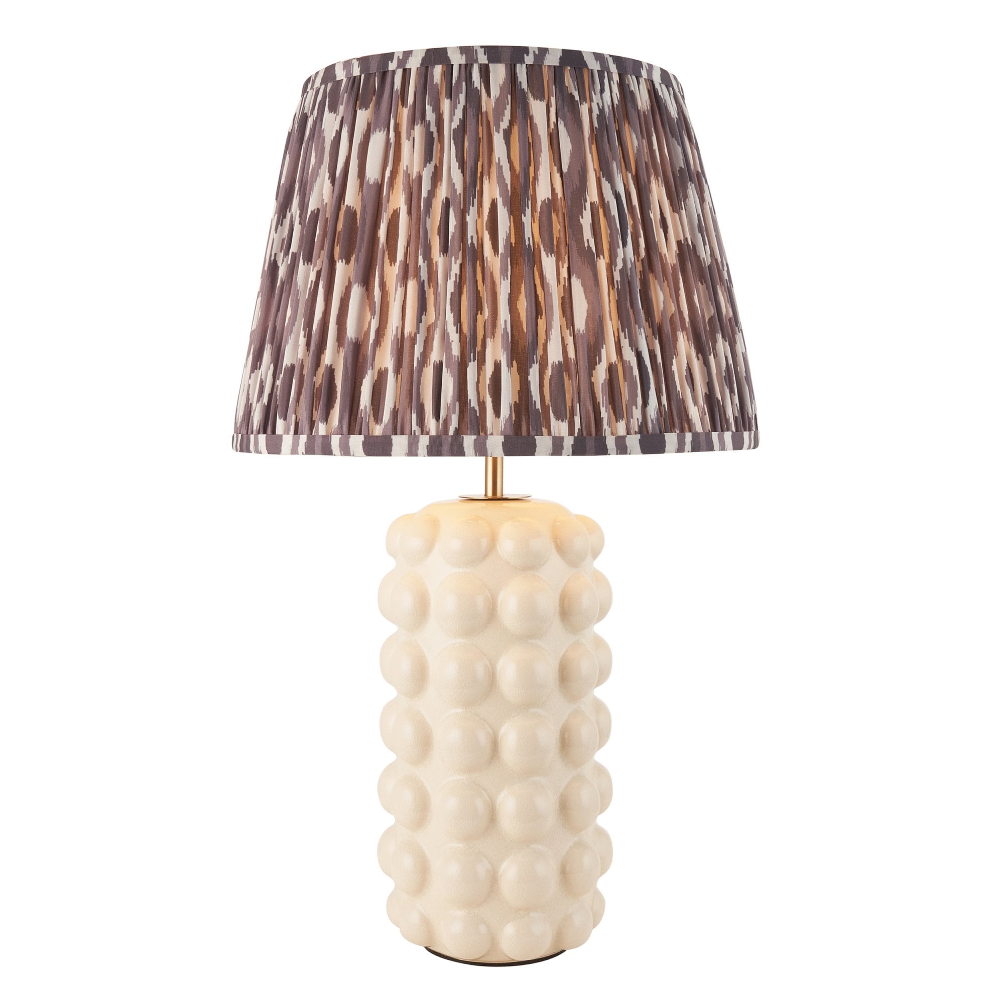 Endon Bobble Table Lamp & Ikat 35cm Pearl Grey Shade
