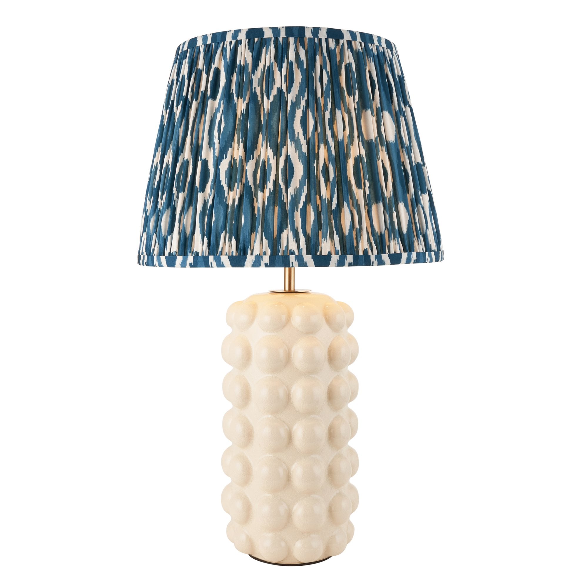 Endon Bobble Table Lamp & Ikat 35cm Marlin Blue Shade