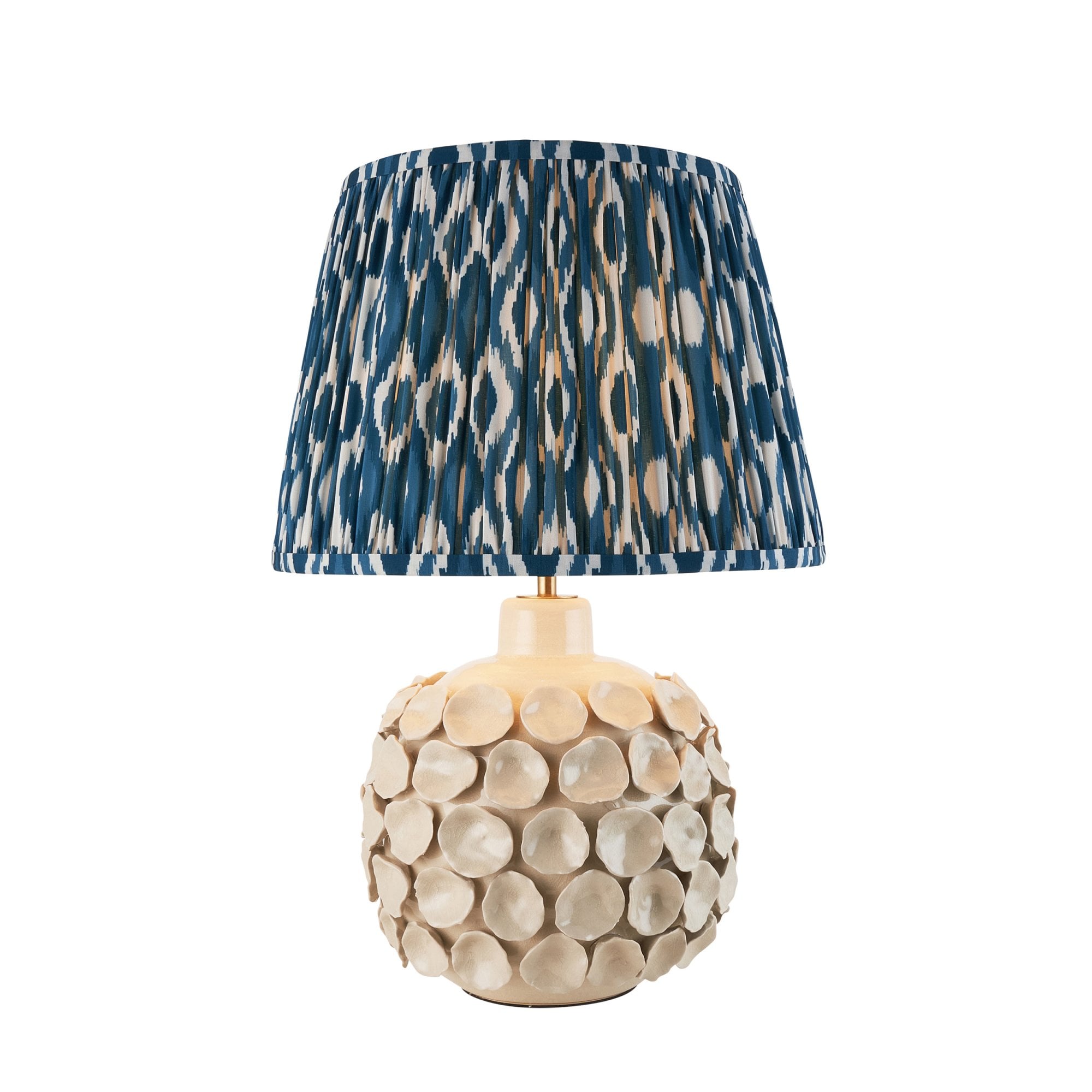 Endon Borello Table Lamp & Ikat 35cm Marlin Blue Shade