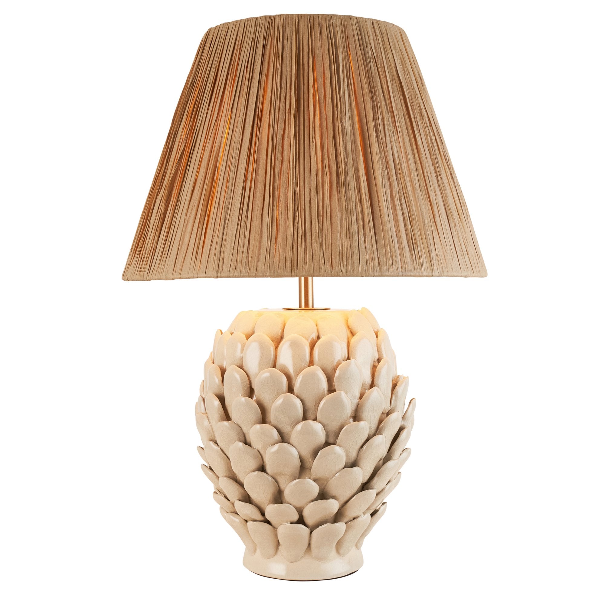 Endon Layered Leaf Table Lamp & Raffia 30cm Natural Raffia Shade