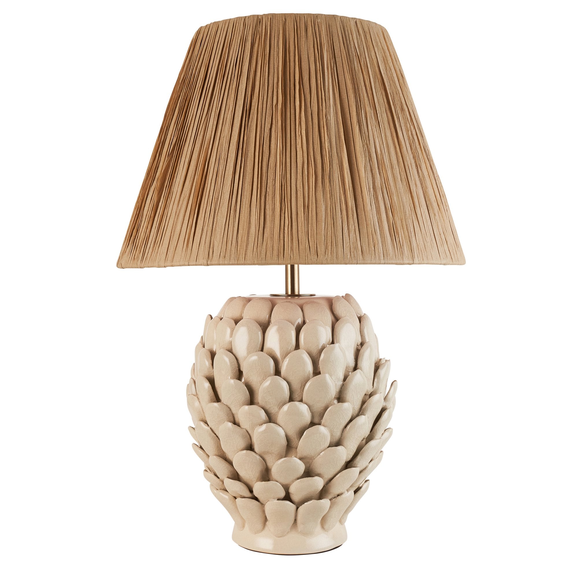 Endon Layered Leaf Table Lamp & Raffia 30cm Natural Raffia Shade