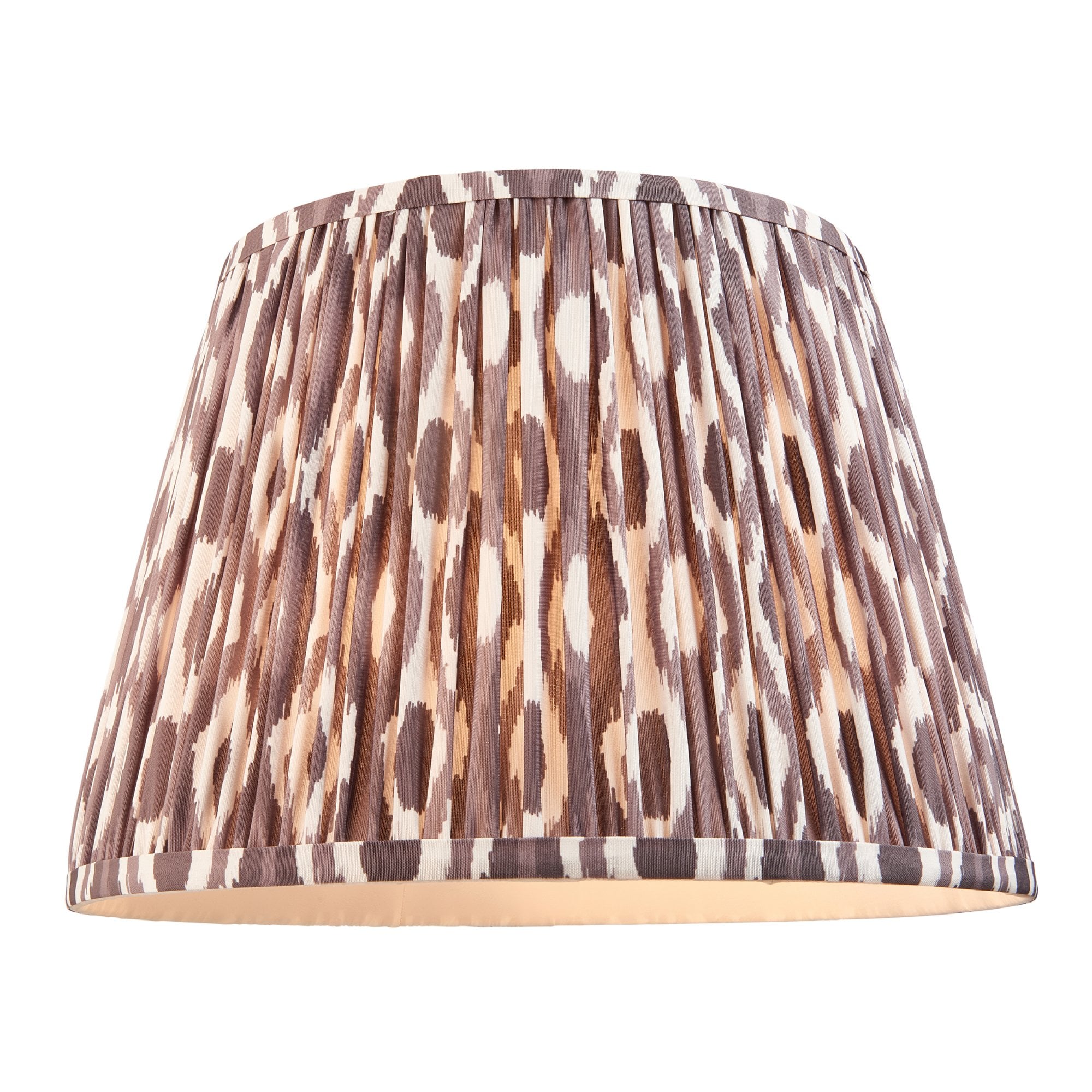 Endon Layered Leaf Ivory Crackle Glaze Ceramic Table Lamp & Ikat 35cm Pearl Grey Shade