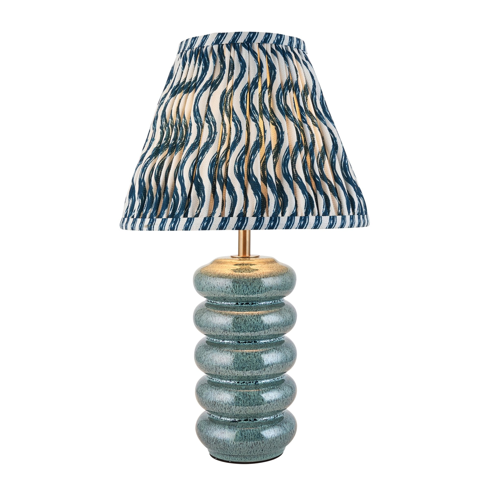 Endon Squash Table Lamp & Ripple 25cm Marlin Blue Shade